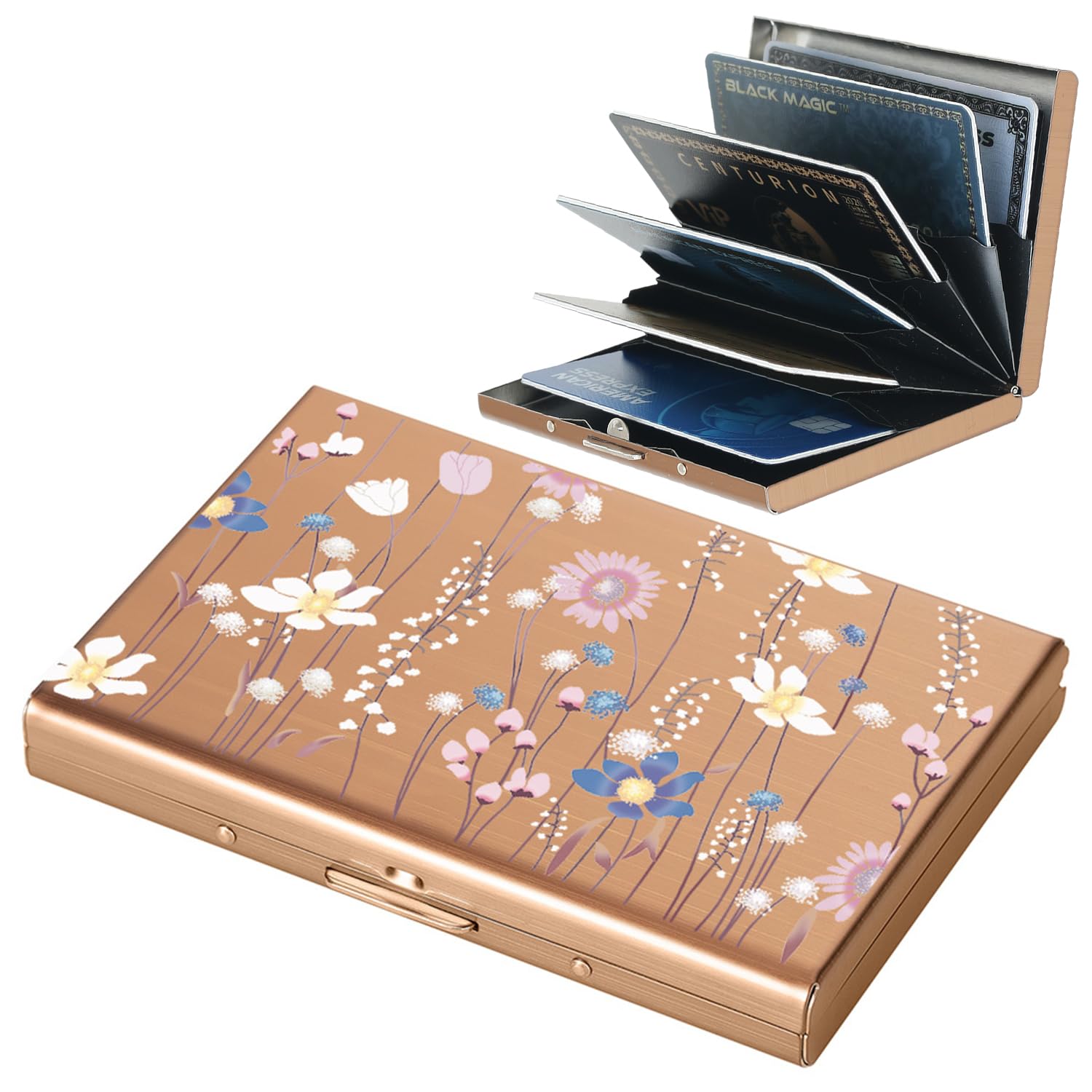 BONSYL® Credit Card Holder, RFID Blocking Slim Metal Credit Card Wallet, with Card Slots, for Women and Men. | RFID Blocking, Slim, 6 Card Slots