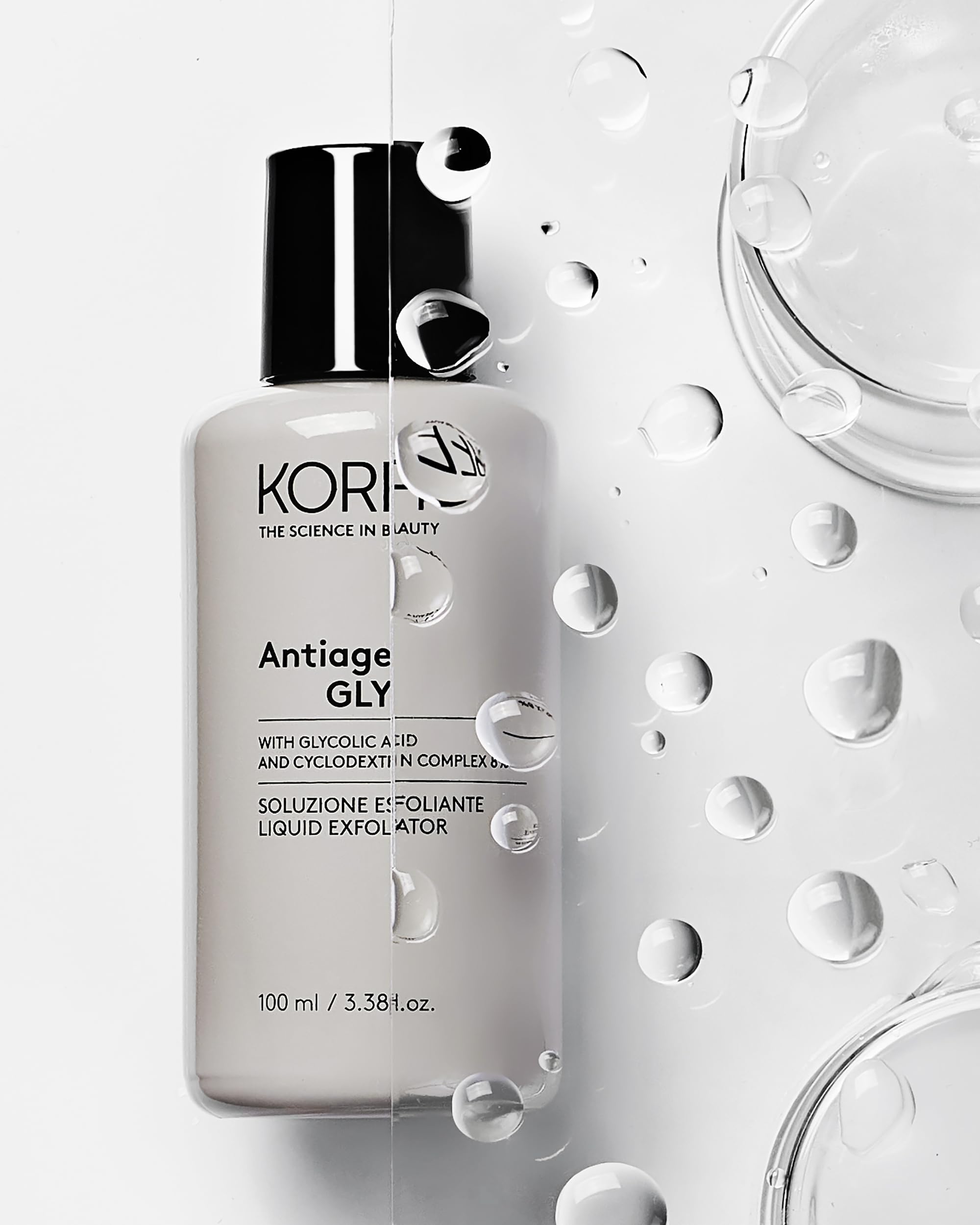 Korff Antiage Gly Soluzione Esfoliante, con un Complesso di Acido Glicolico, Favorisce il rinnovamento Cutaneo, per tutti i Tipi di Pelle, Confezione 100ml
