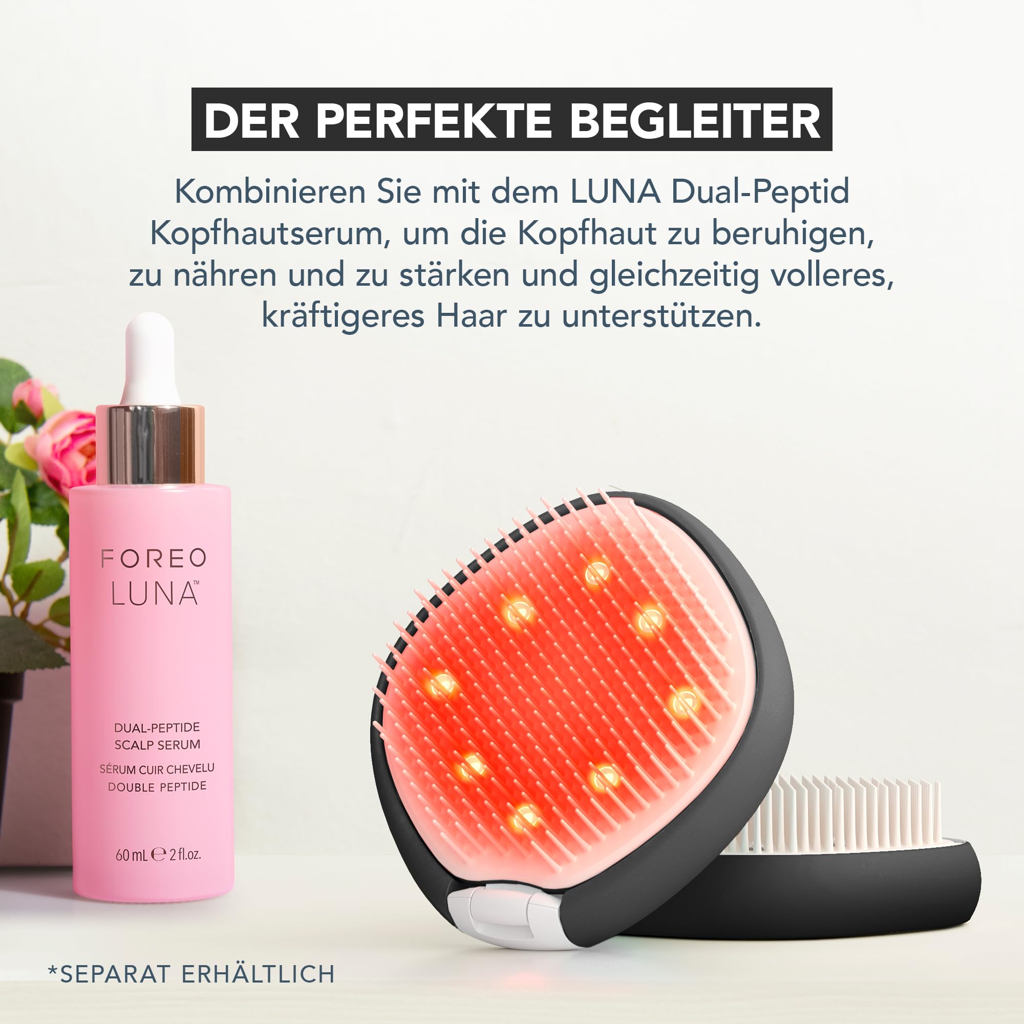 FOREO FLIP Play Advanced LED-Haarbürste – Haarwachstum & Kopfhautpflege | LED-Haarbürste, Rotlicht-Haarbürste, Kopfhautmassage, Haarwachstum, Entwirrbürste, Frizz-Kontrolle, Alle Haartypen