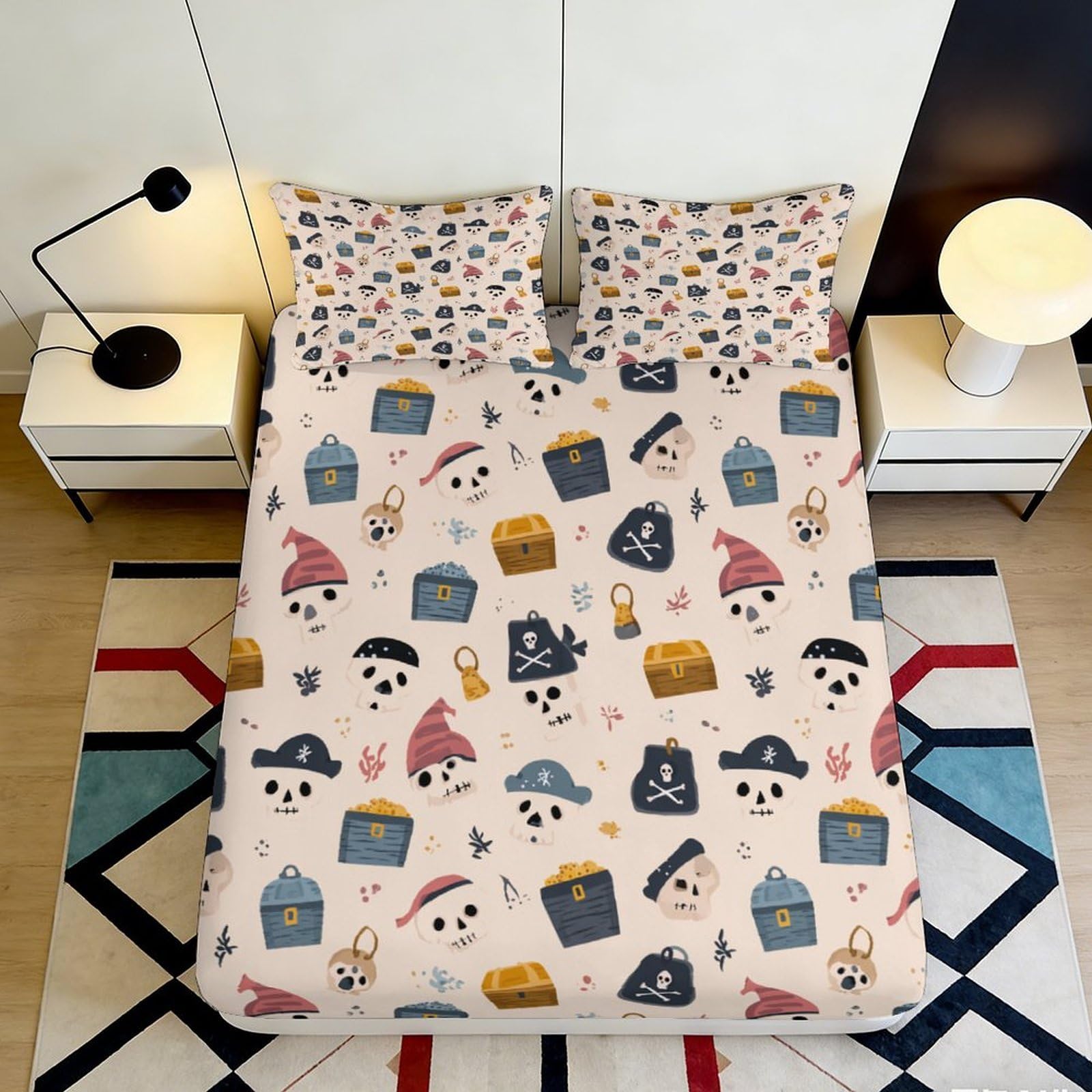 3D Printed Mushroom Elf Fitted Sheet Microfiber Deep Pocket Non-Slip Bedroom Bedding Mushroom Mattress Fitted Cover for Adults Teens 90x200x25cm