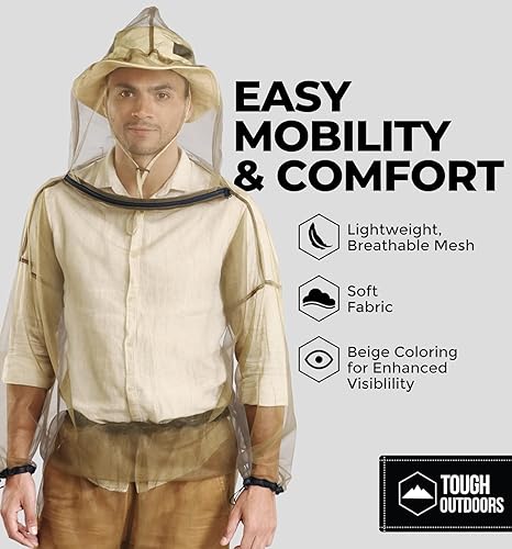Miniatura 24 de Chaqueta, capucha y pantalones protectores de insectos. Ropa de malla repelente de mosquitos para hombres y mujeres. Traje de malla a prueba