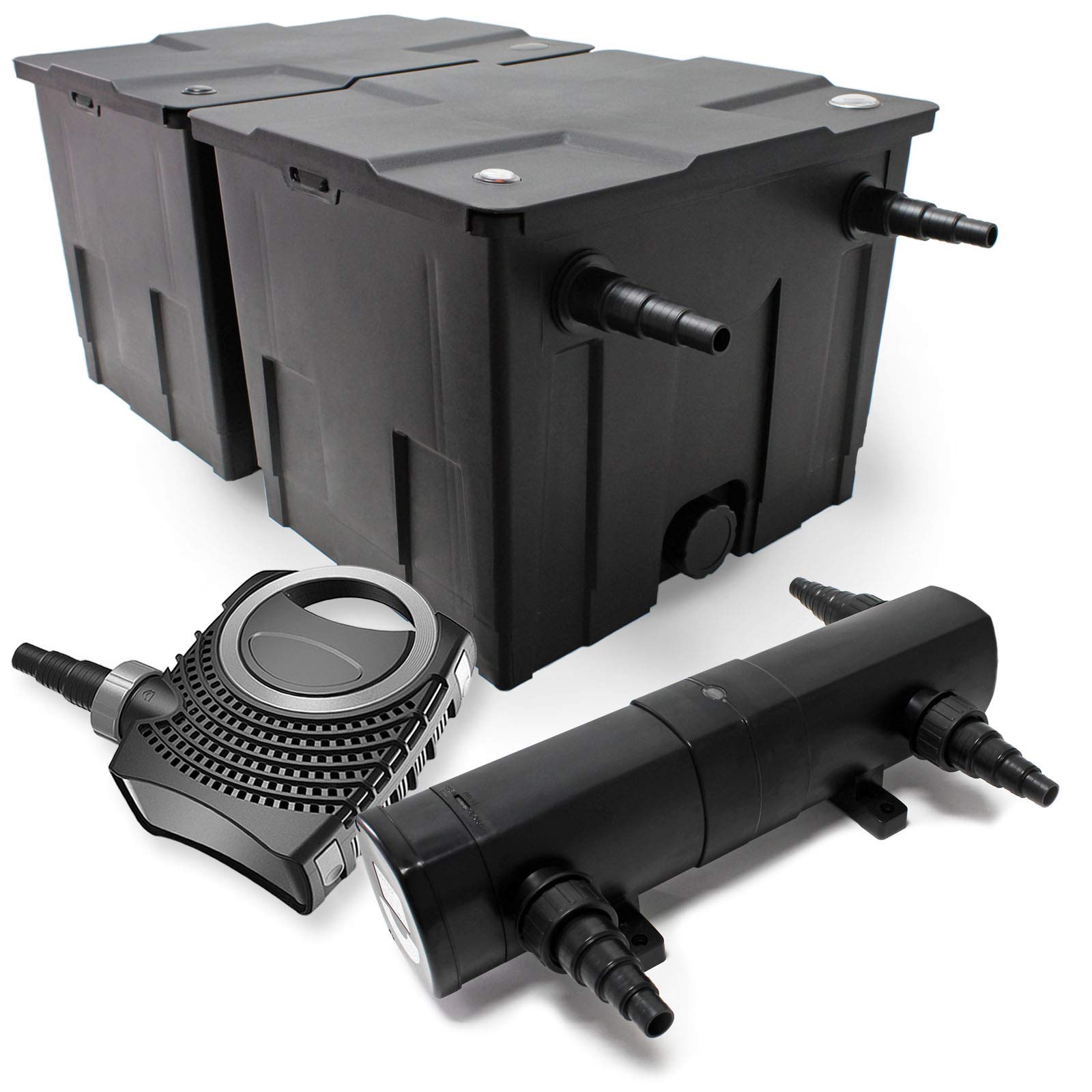 Wiltec CBF-350B Teichfilter bis 60000 L NEO10000 SuperECO Teichpumpe 10000l/h 80W CUV-218 UVC Klärer 18W