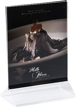 Clear-Ad - LHB-45 - Double Sided Acrylic Upright Sign Holder 4x5 - Table Menu Card Display Stand - Plastic Picture Frame in Bulk Pack of 6