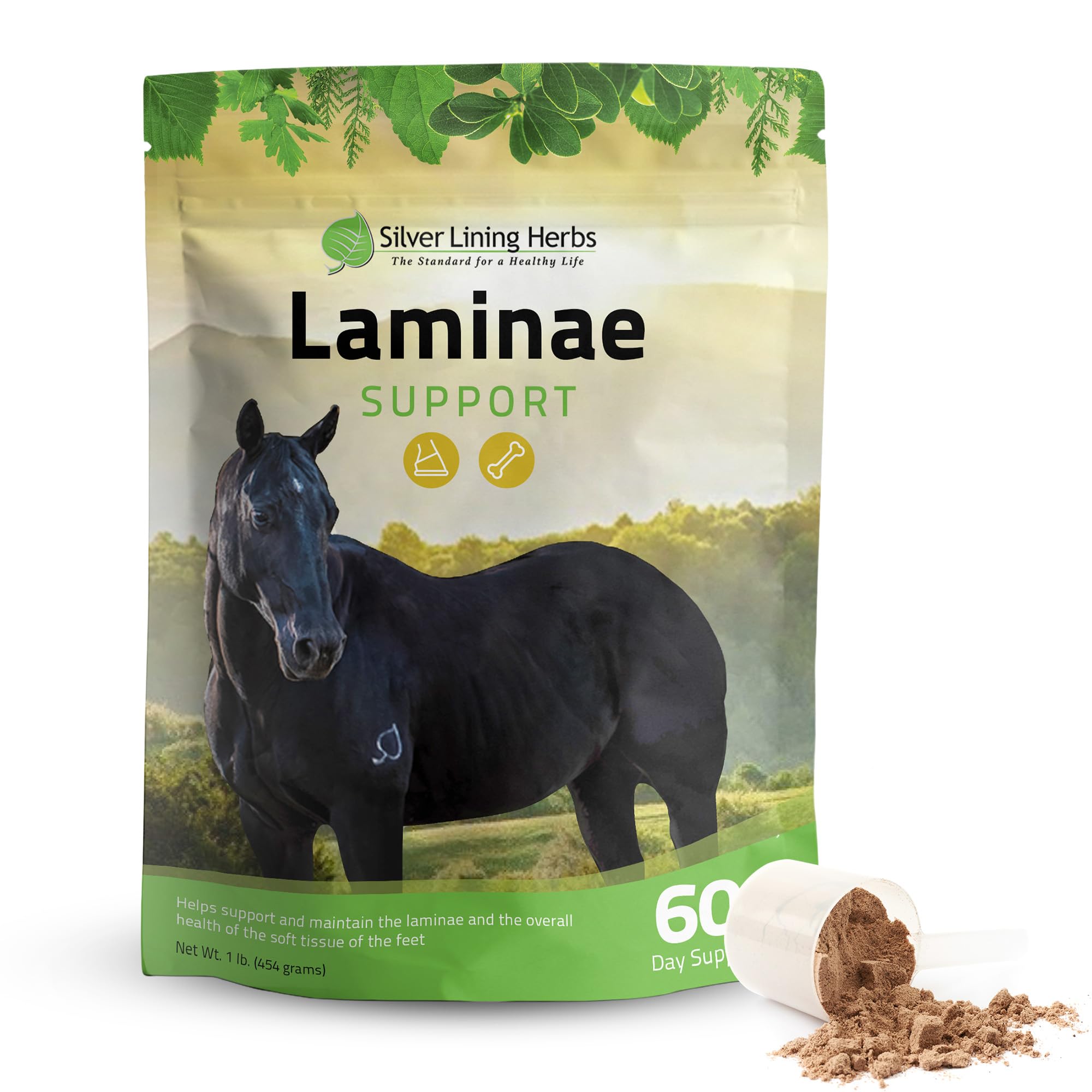 Silver Lining HerbsLaminae Support Horse Supplements Laminitis & Founder Support for Horse - Supporting Mobility, Sore Feet, Soft Foot Tissue & Better Coat - Herbal Hoof Supplements for Horses - 1 LB