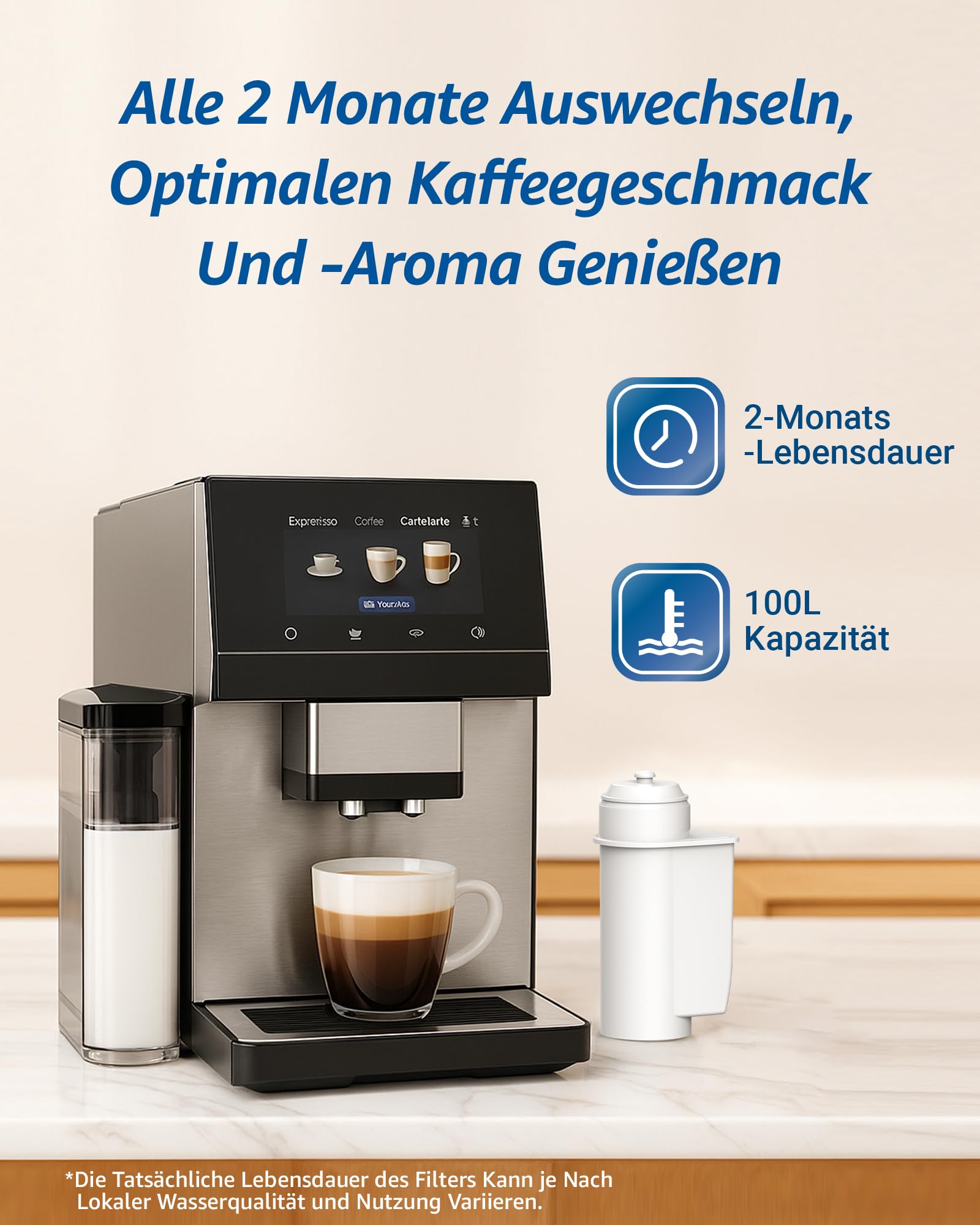 Waterdrop Certifié TÜV SÜD, Filtre à Café Remplacement Pour Brita Intenzaconvient Aux Cafetieres Siemens Bosch Neff Gaggenau 3 84317788
