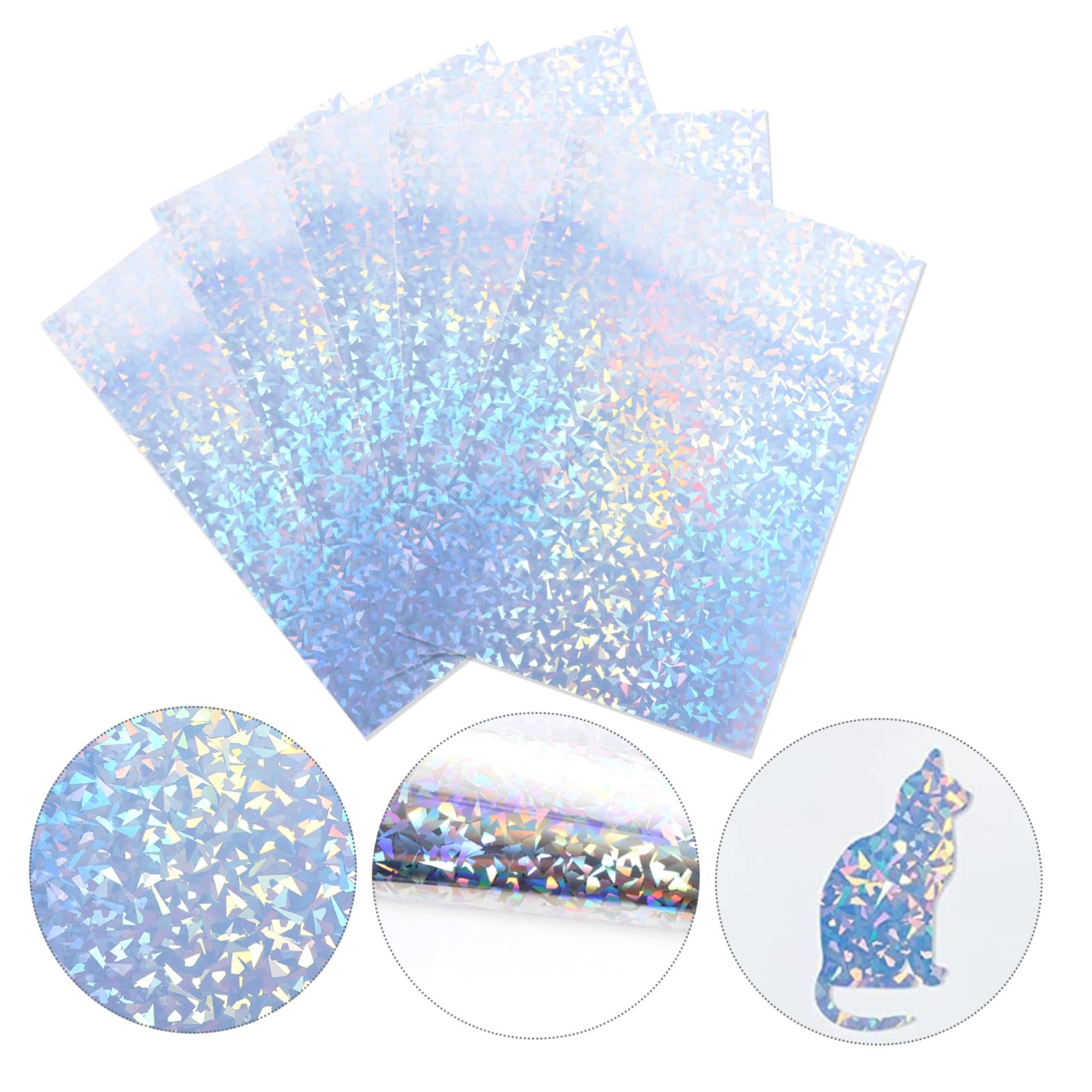 20 Blatt Holografisches Druckpapier Selbstklebend mit Diamantmuster Bedruckbar für Tintenstrahl Laserdrucker Holografische Etiketten Aufkleber für Maschinen und Büro Praktische