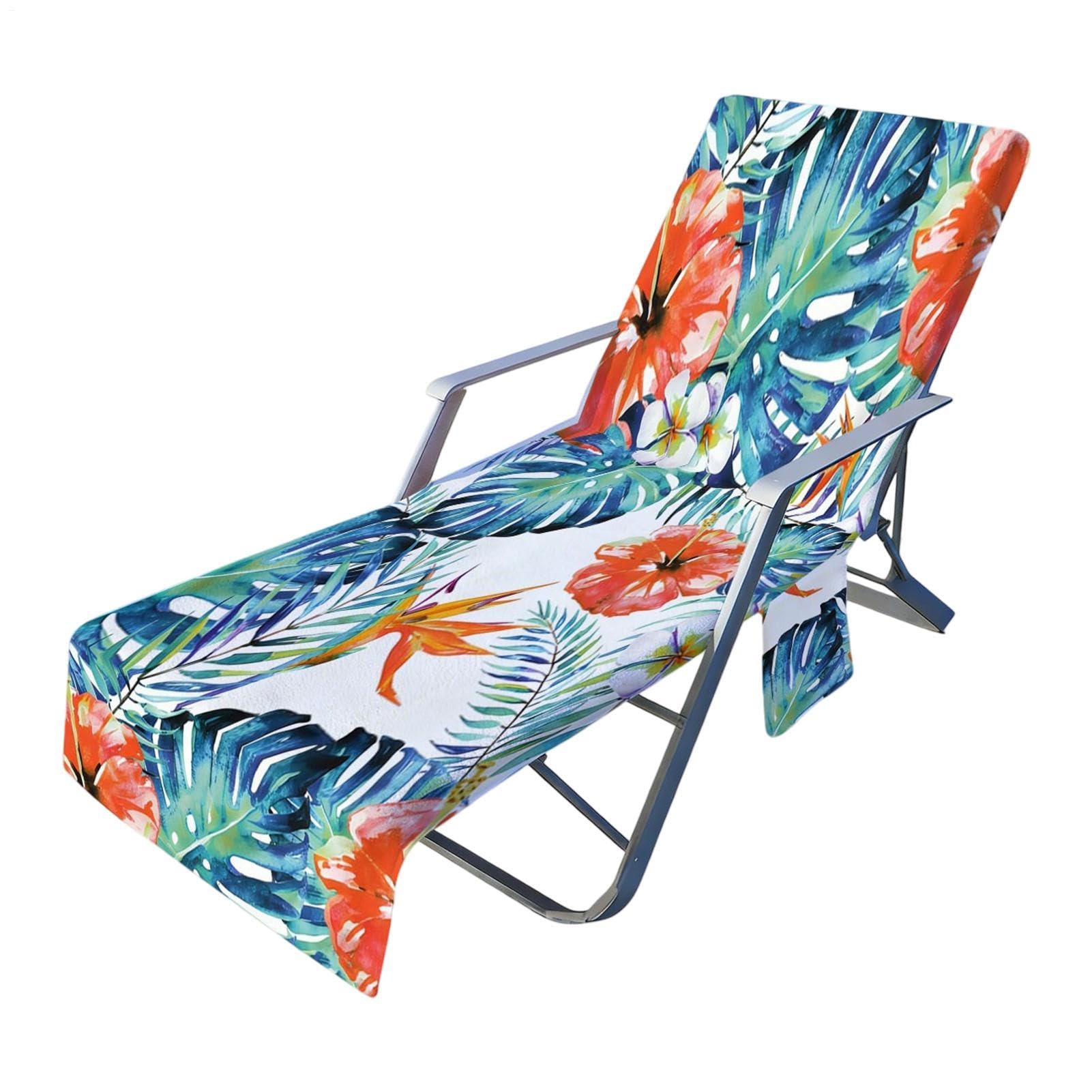 Funda para tumbona 210x74 cm exterior microfibra secado rápido con bolsillos terraza