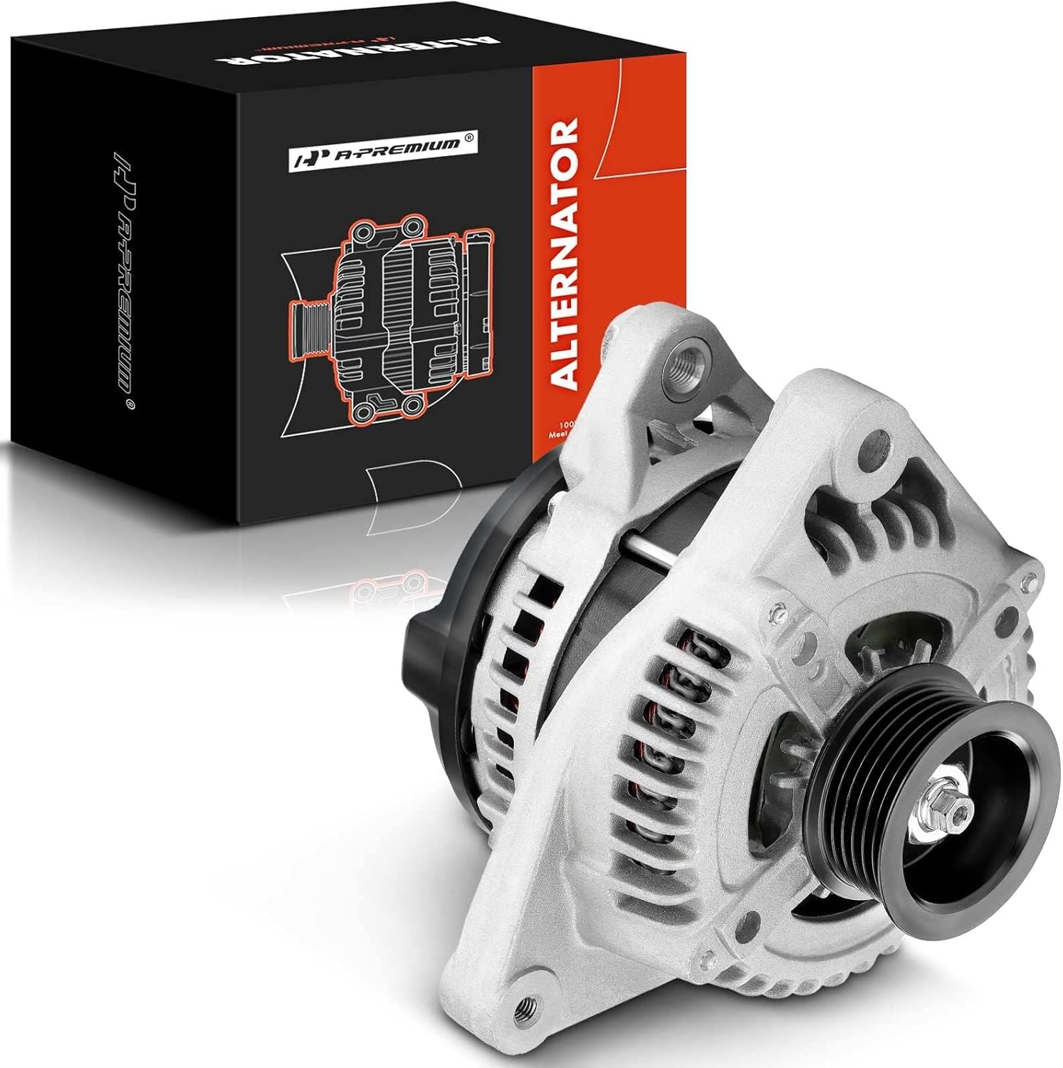 A-Premium Alternator Compatible with Lexus RX330 2004-2006 & Toyota Highlander 2004-2007 V6 3.3L, Sienna 2004-2006, 12V 130Amp Clockwise 6-Groove Pulley, Replace# 27060-0A100, 104210-3480