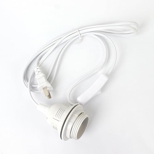 Efavormart - Juego de 3 cables de luz colgante enchufables, enchufe de lámpara colgante E27 con interruptor de encendido/apagado, extensión blanca