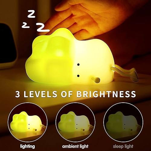 Miniatura 7 de Nurluce Cabages - Luz nocturna con temporizador, lámparas nocturnas para habitación de niños, lindas luces nocturnas de silicona con cable, control