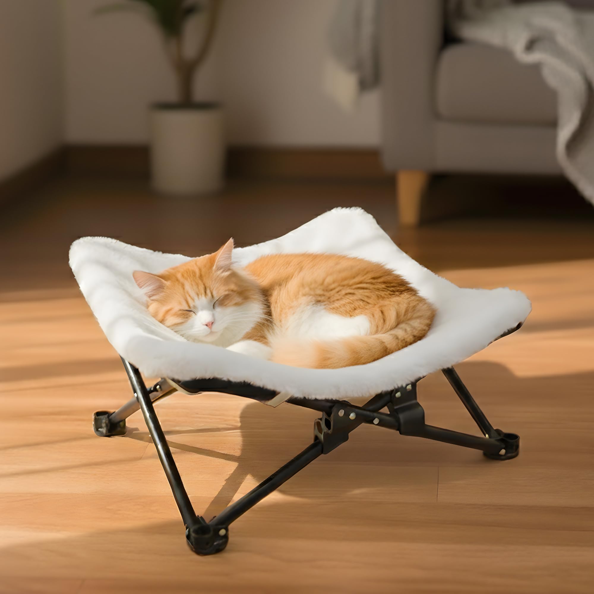 Plush Cat Hammock PETKARAY avec support stable et couchage moelleux lavable