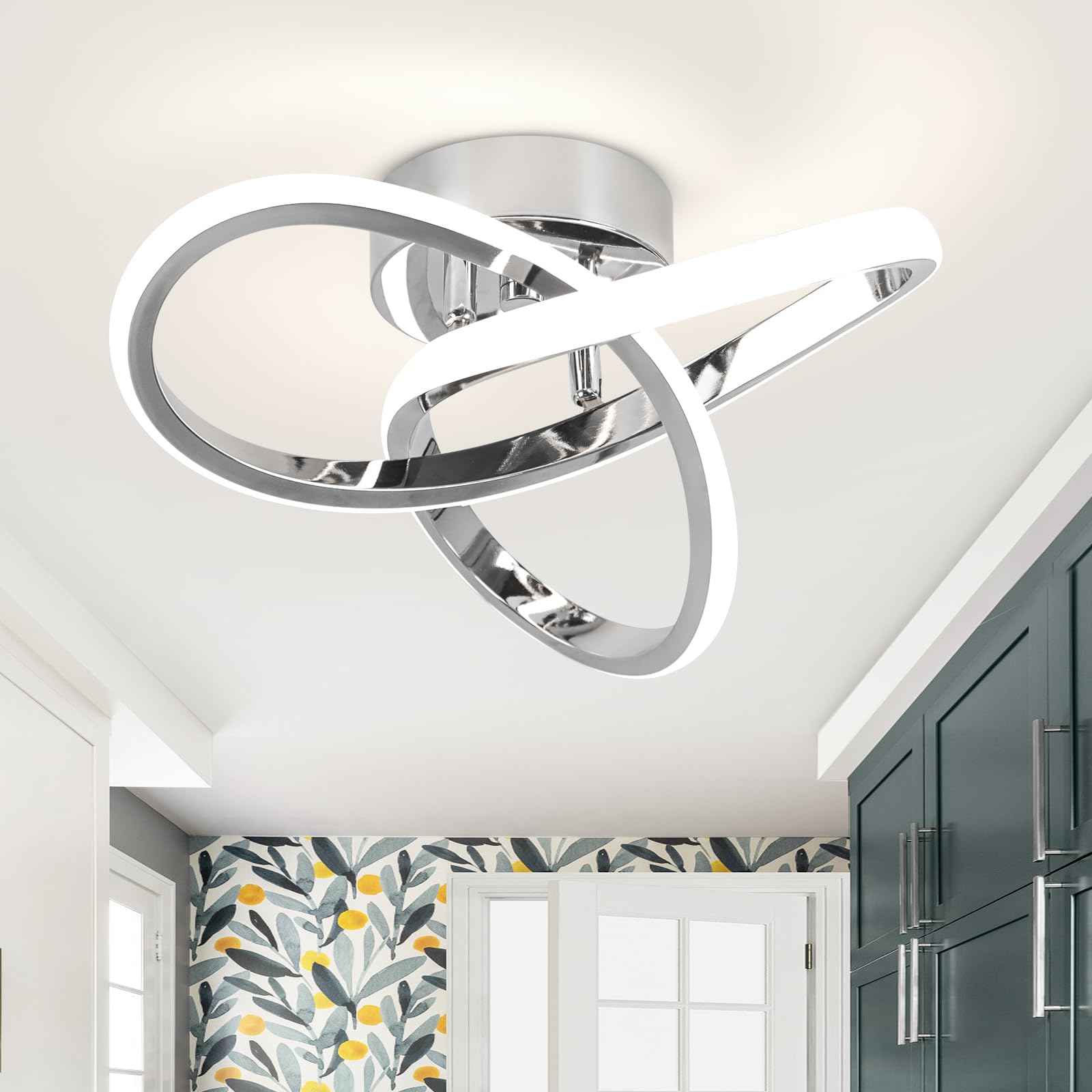 CANEOE Hallway Ceiling Light Modern Led Ceiling Light Fixtures 4500K Daylight White Close to Ceiling Lamps for Bedroom