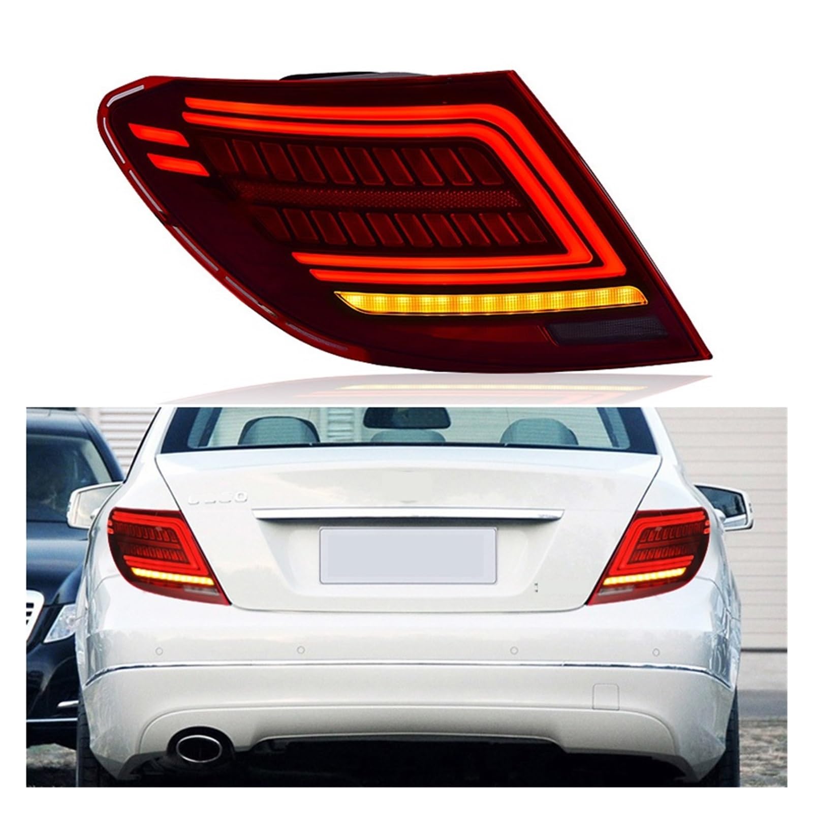 Amazon | 車の LED テールライトメルセデスベンツ W204 C200 C250 C300 