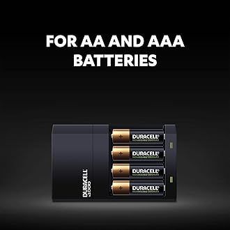 DURACELL Hi-Speed Battery Charger, 4 hours, Compatible with AA and AAA NiMh Batteries, 2x AA 1300mAh and 2x AAA 750 mAh, Rechargeable Batteries Included
