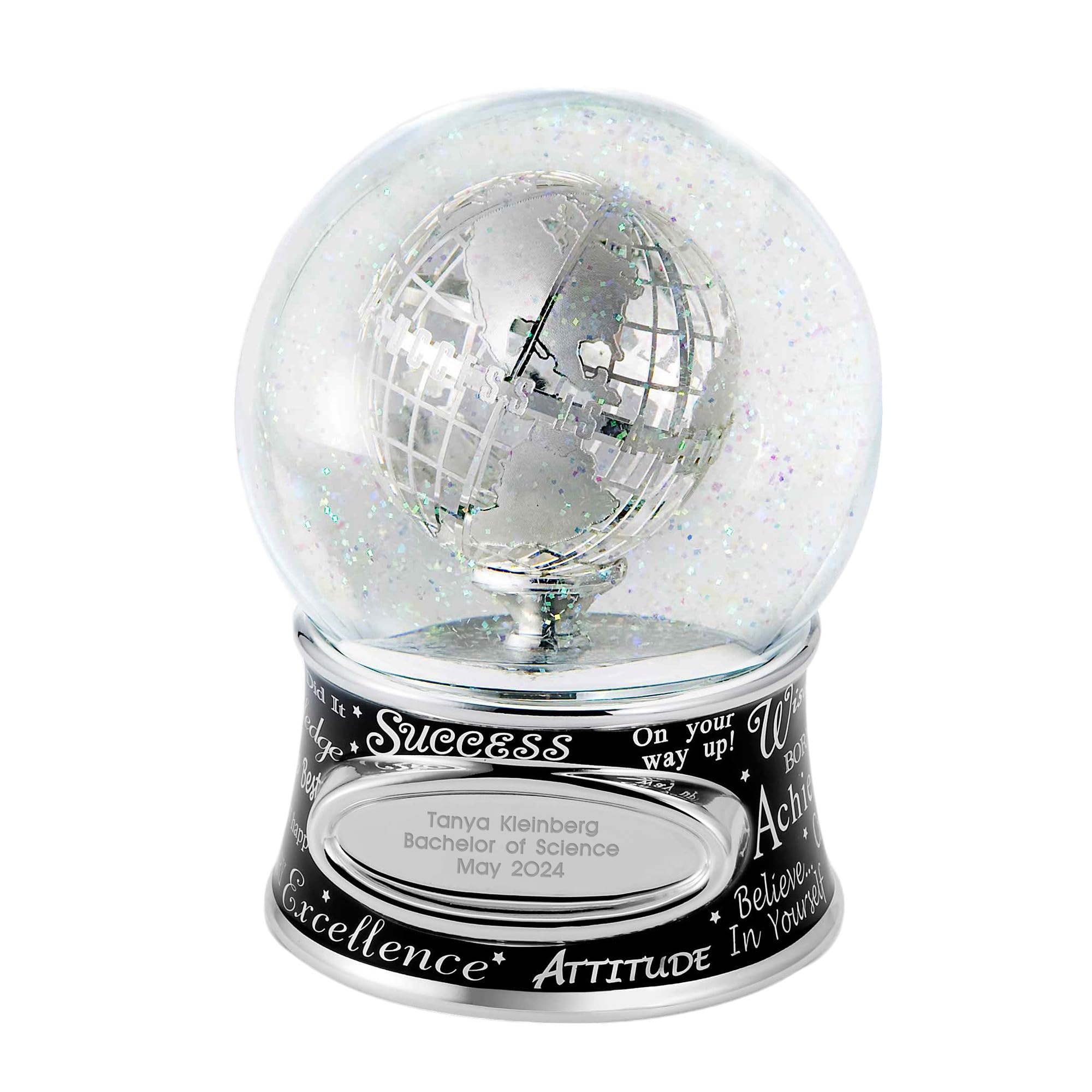 THINGS REMEMBEREDEngraved Graduation Success Musical Snow Globe, Plays “The Impossible Dream” Music, Beautiful and Unique Graduation Gift (Free Customization)