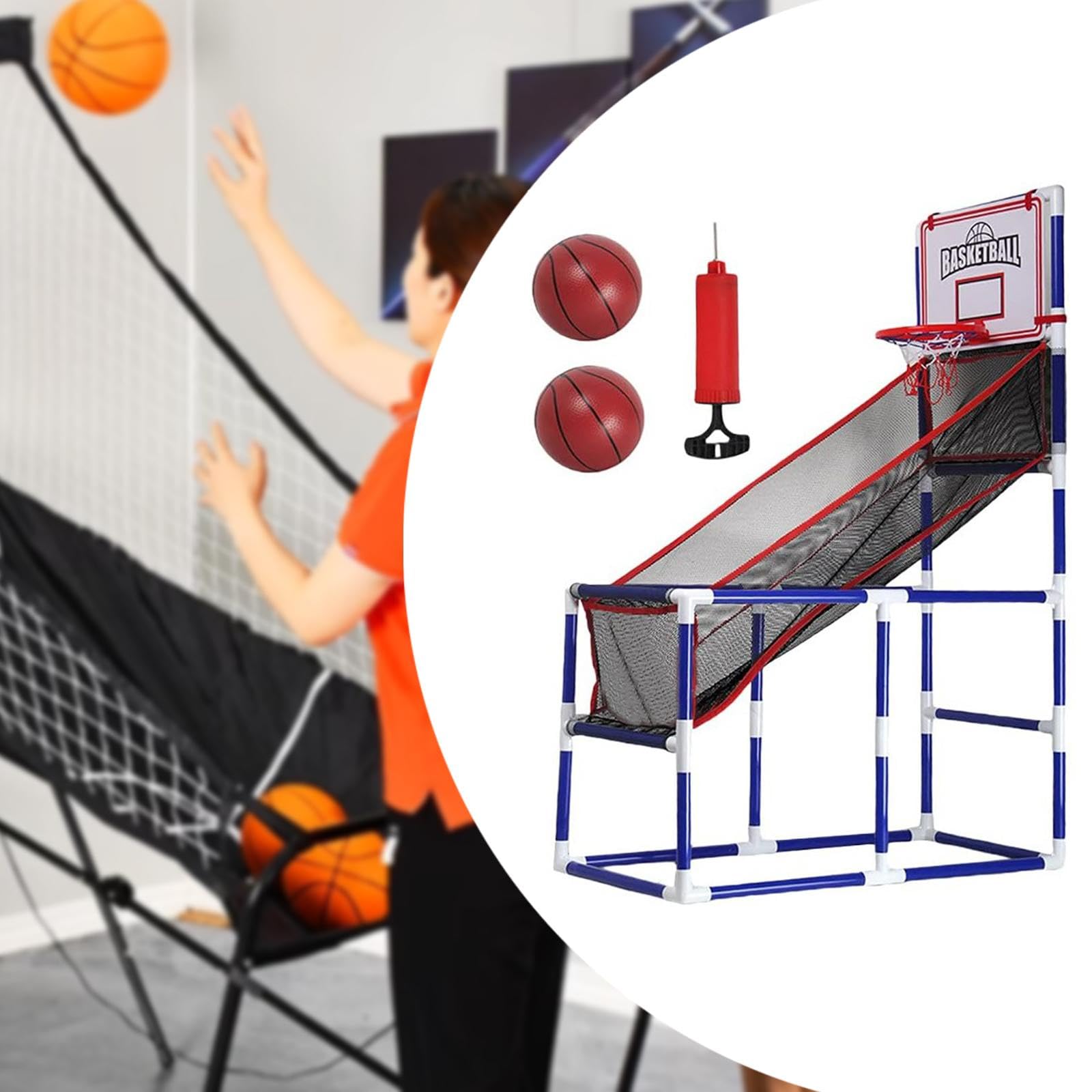 Juego de Baloncesto Arcade para Niños, Juguete para Niños, Canasta con 2 Pelotas, Juego Deportivo, Juego de Interior Y Exterior para Niños de 3 a 5, D