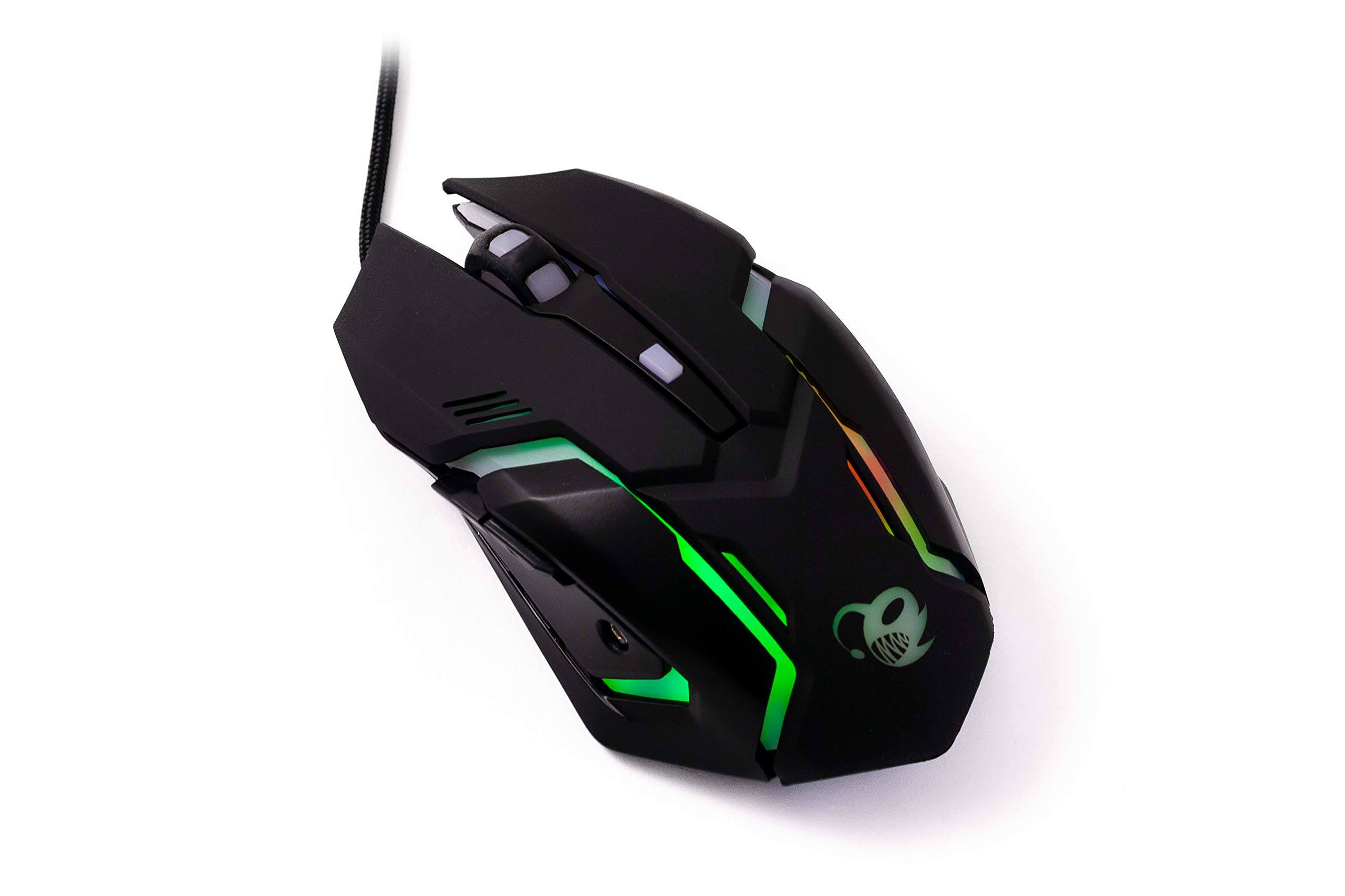 Deep Gaming X-Wing Setup Gaming 4 en 1: Teclado Membrana QWERTY con Ñ retroiluminado, ratón óptico LED 2400 dpi, Auriculares Gamer con micrófono, Alfombrilla Antideslizante. PC/Xbox One/PS4, Negro