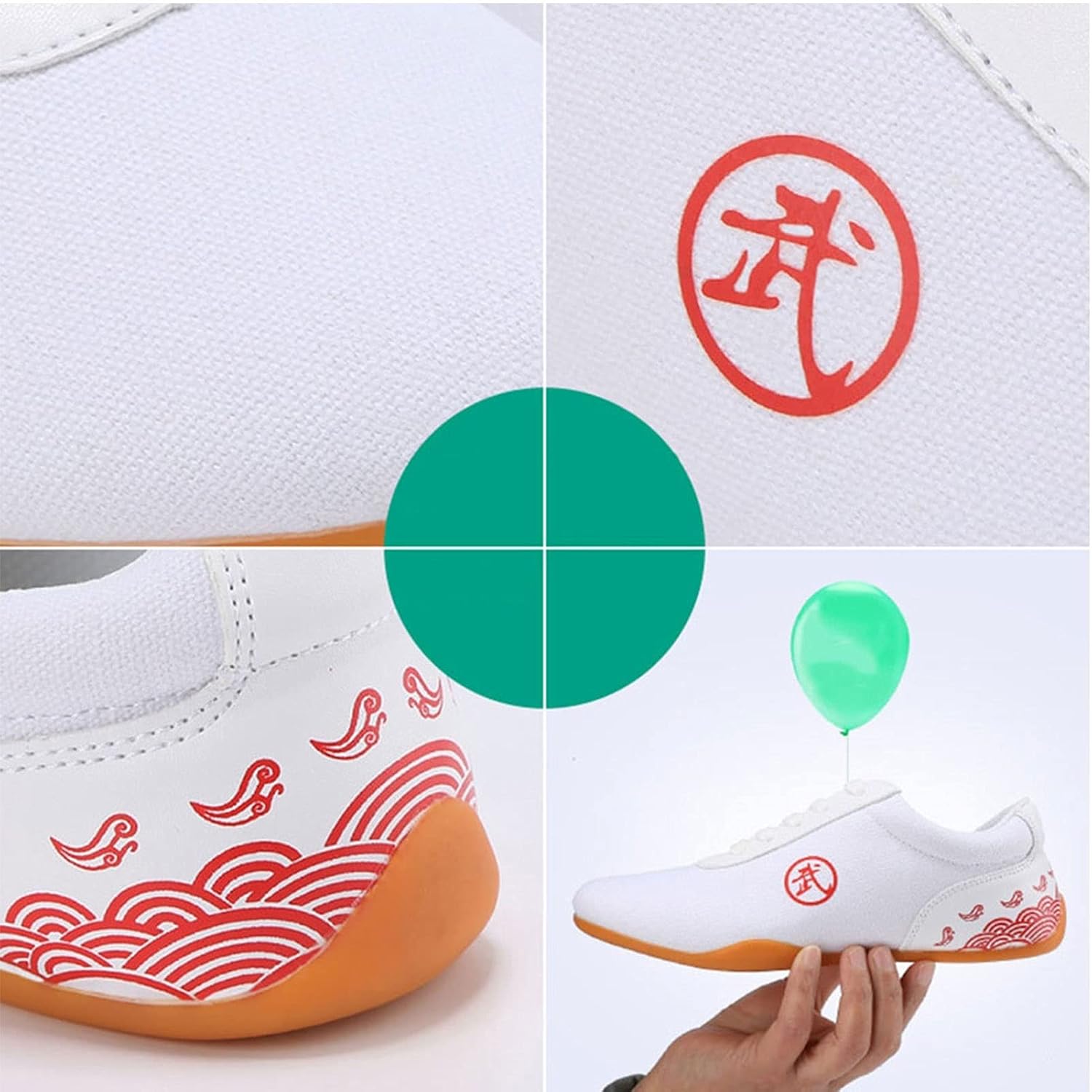 fayengan Martial Arts Shoes,Tai-Chi Shoes Kung-Fu Trainers Adult Child Non-Slip Breathable Gym Outdoor Sports (Color : Red, Size : 40 EU)