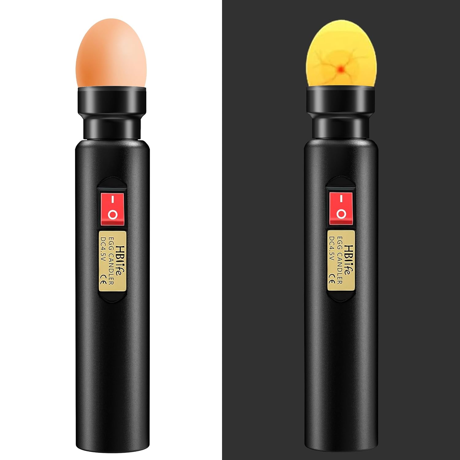 HBlife Egg Candler Wireless Rechargeable LED Bright Cool Light, Egg Candler Tester for Monitoring Eggs Development with 2 Soft Rubber