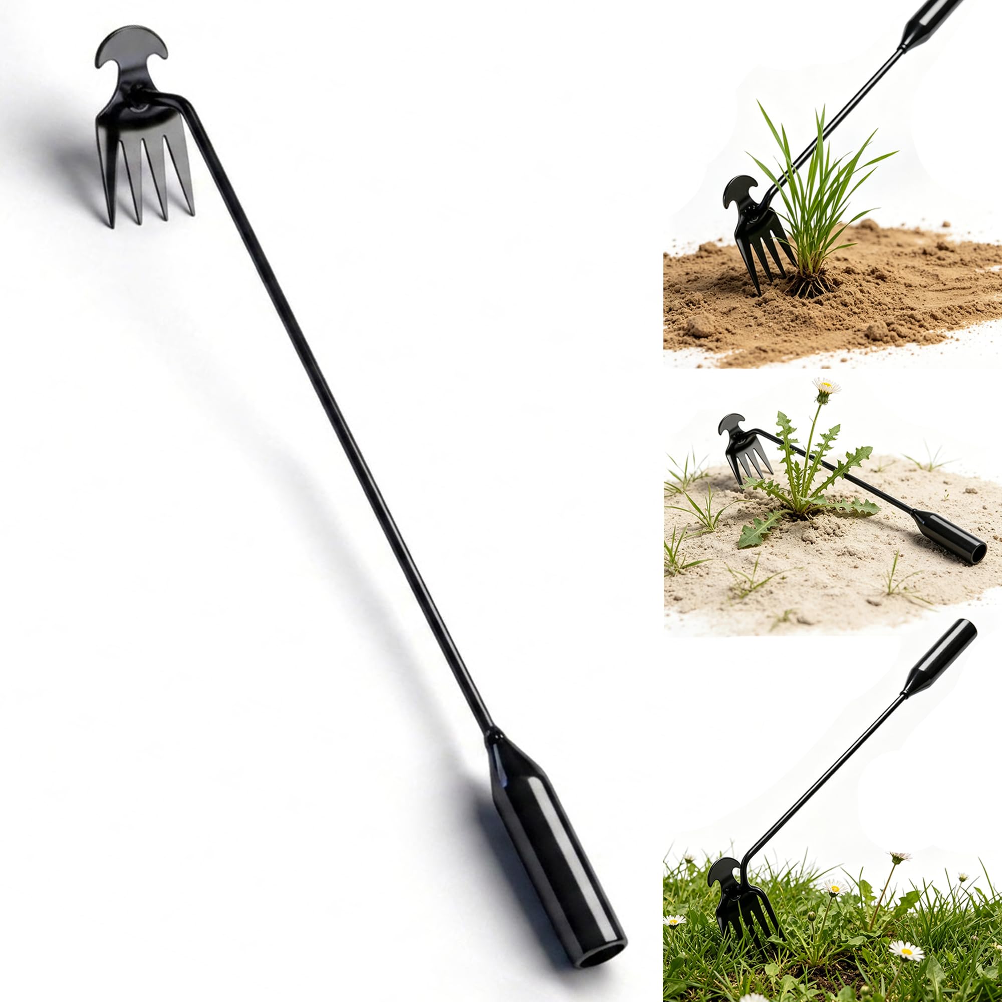 草抜き根こそぎ除草アーティファクト根こそぎ除草ツール草取り 小型除草プーラー菜園鍬 ステンレス製 草削鍬 手動草抜き コンパクト ガーデン 熊手 園芸用 芝生 農機具 除草工具 草抜き器具