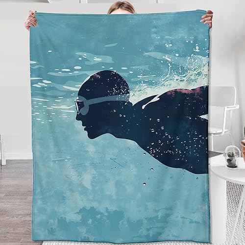 Swim Blanket for Adults Kids Swimmers, Flannel Swimming Blankets Gifts,