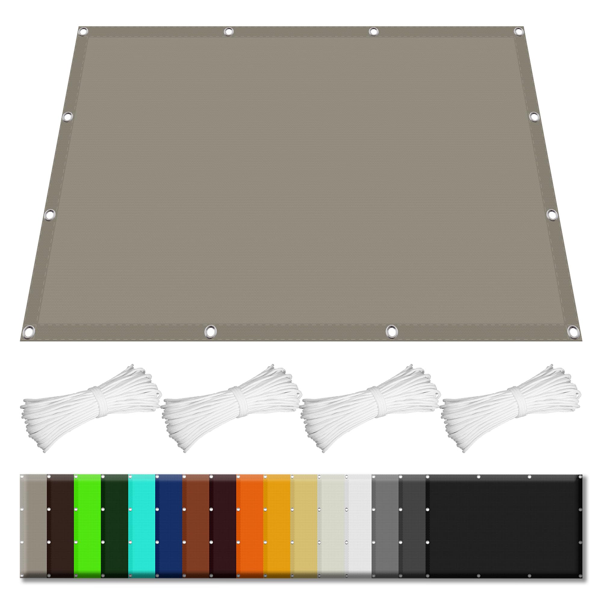 Auvent imperméable résistant aux UV, filet extérieur pour cour taupe 3.5x4m