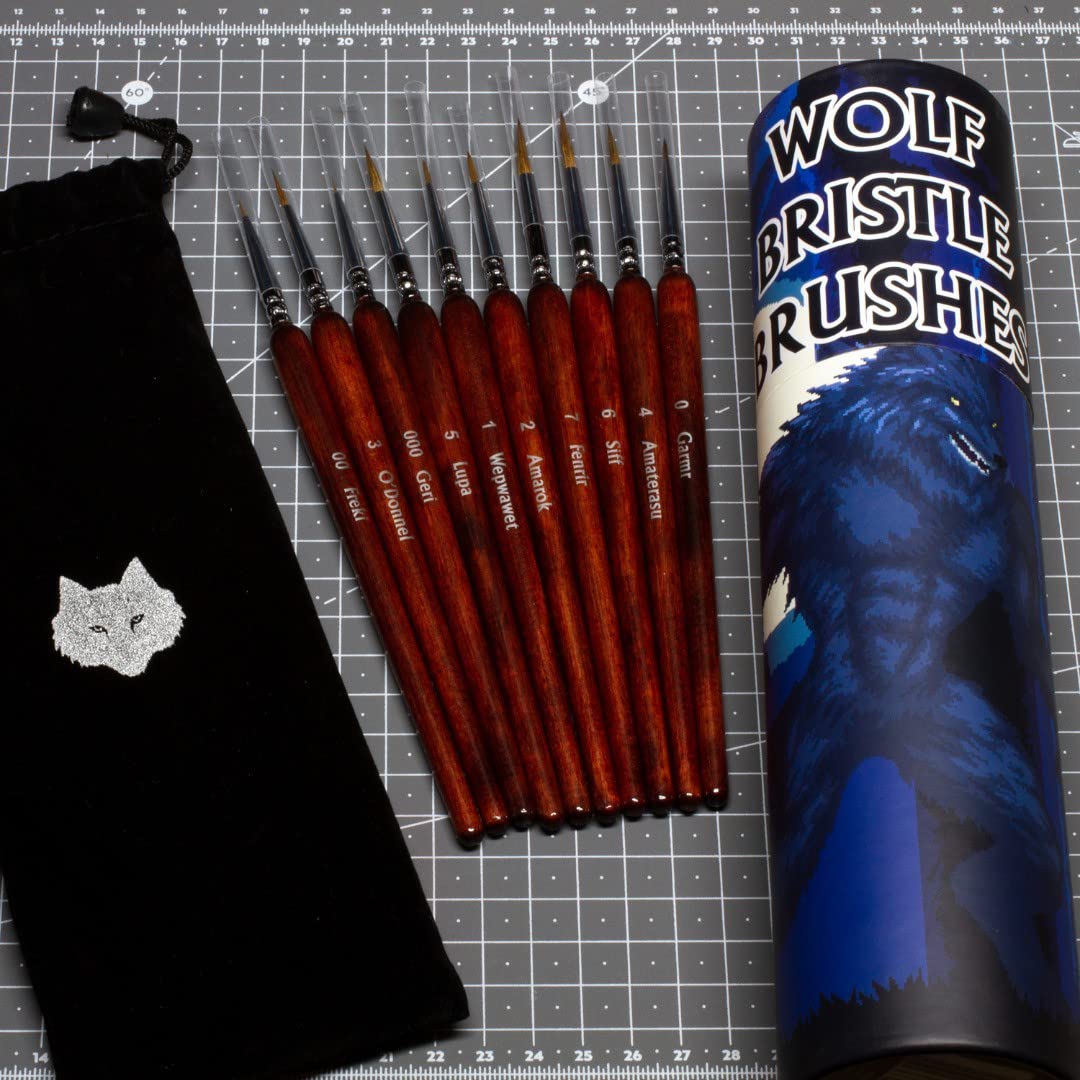 Juego de cepillos de cerdas de lobo