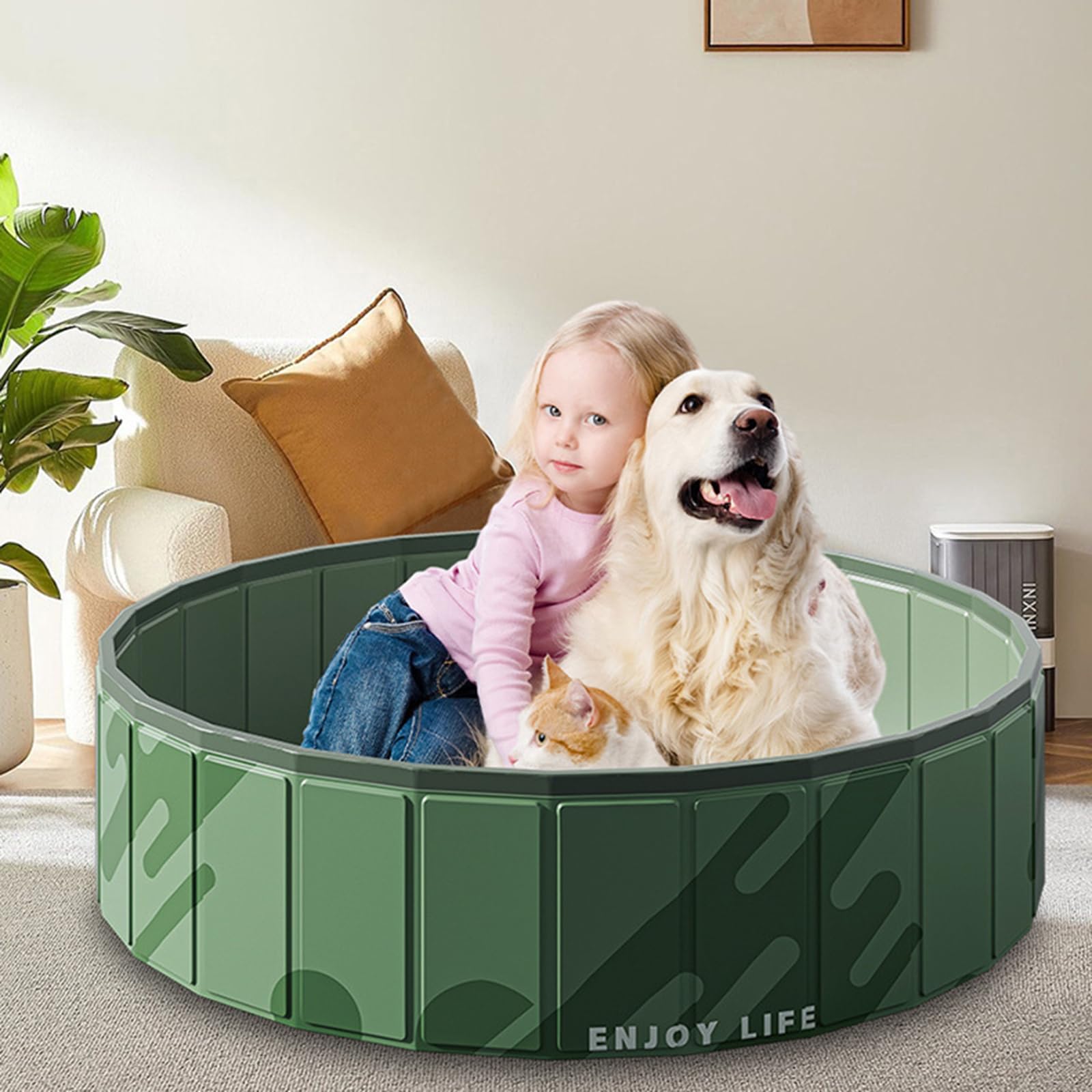 Hundepool Klein,bañera Plegable De PVC para Perros,Piscina De Perros Piscina De Remo De Perros Plegable,Piscina para Niños Piscina Plegable,bañera Portatil Perro-B||100CM