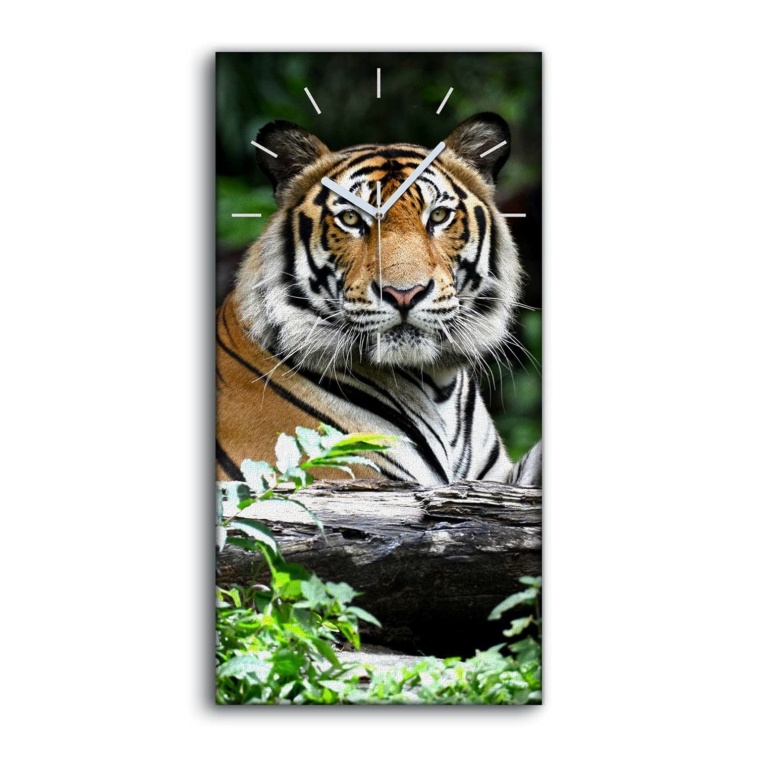 Horloge murale silencieuse pour chambre déco forêt tigre