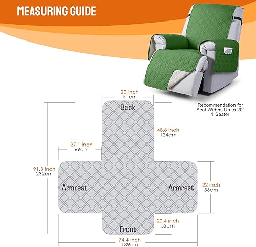 Miniatura 248 de VANSOFY Fundas 100% impermeables para sillas reclinables, antideslizantes, para sillas reclinables, protector de muebles, funda lavable con Negro