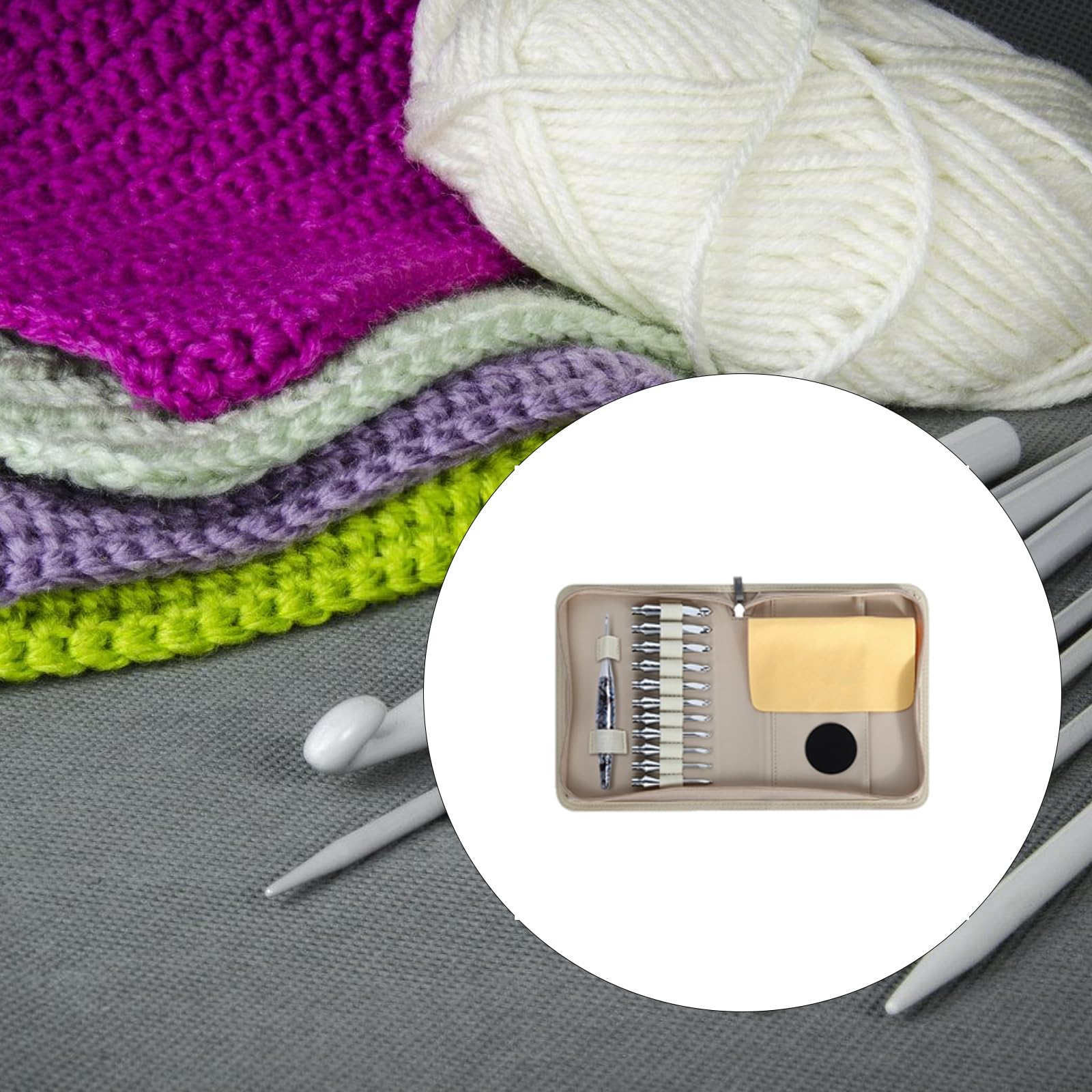 SHYYOULQE Tunezyjski szydełko z 11 wymiennymi końcówkami, 3,5-10 mm, ergonomiczny szydełko do robienia na drutach, sweter, szalik, koc, szydełko, zestaw z etui