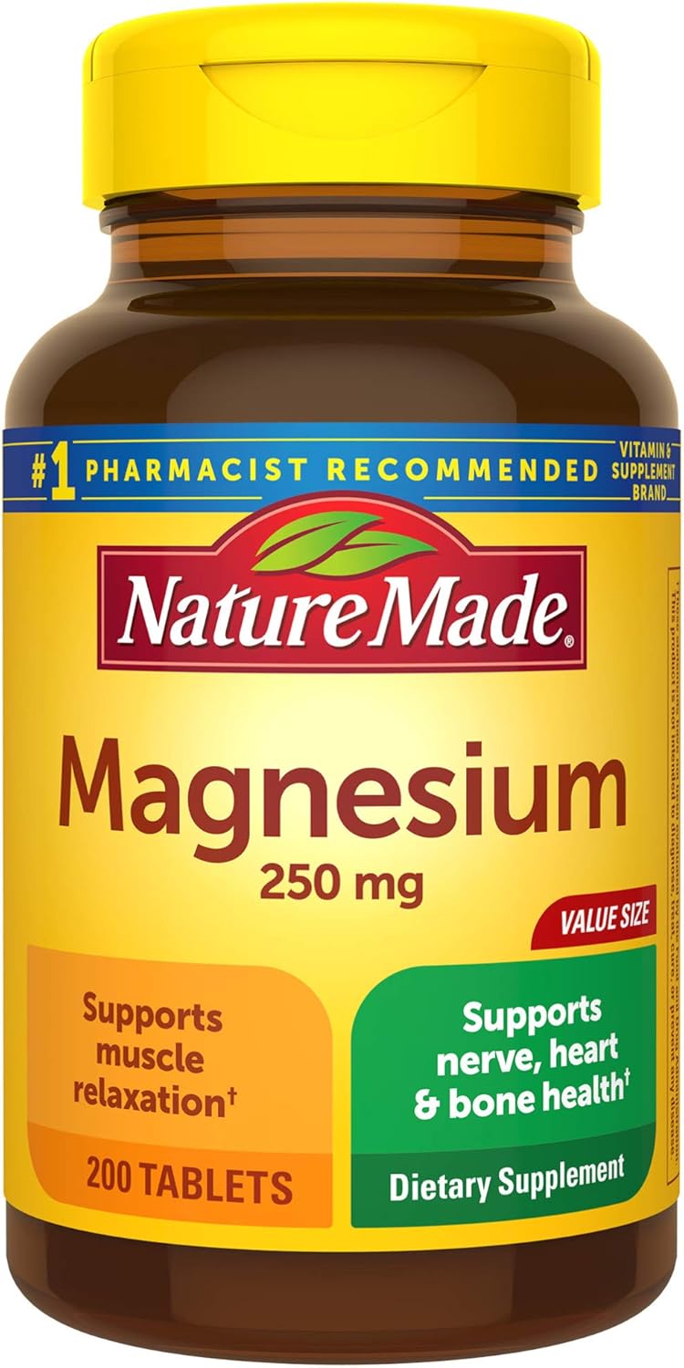 Nature Made Magnesium Oxide 250 mg Tablets, 200 Count Value Size for Nutrition Support? (Pack of 3)