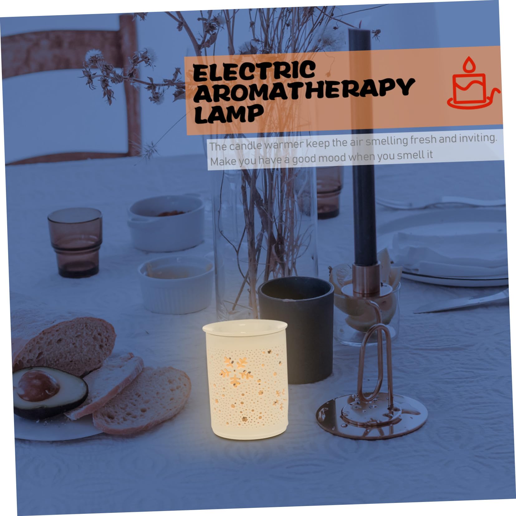 Lámpara Aromática Enchufable Quemador de Aromaterapia Eléctrica 220-240v Cerámica Luz Nocturna para Dormitorio Baño Sala de Estar y SPA