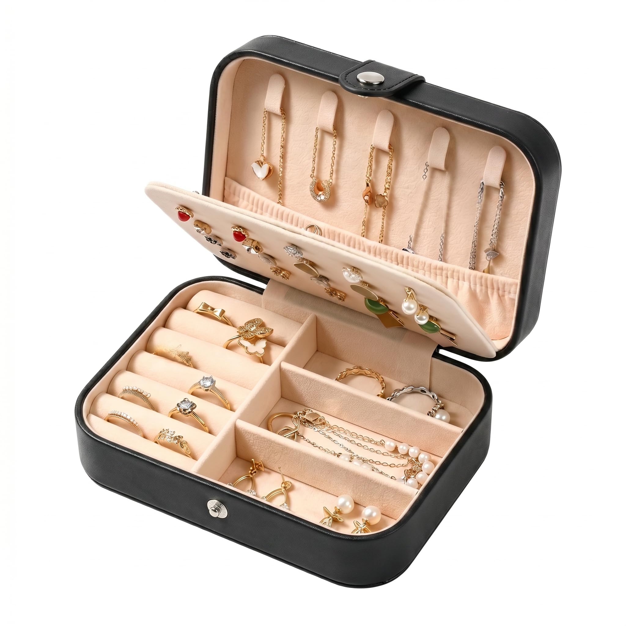 Boîte à bijoux portable pour voyager l'esprit léger avec style