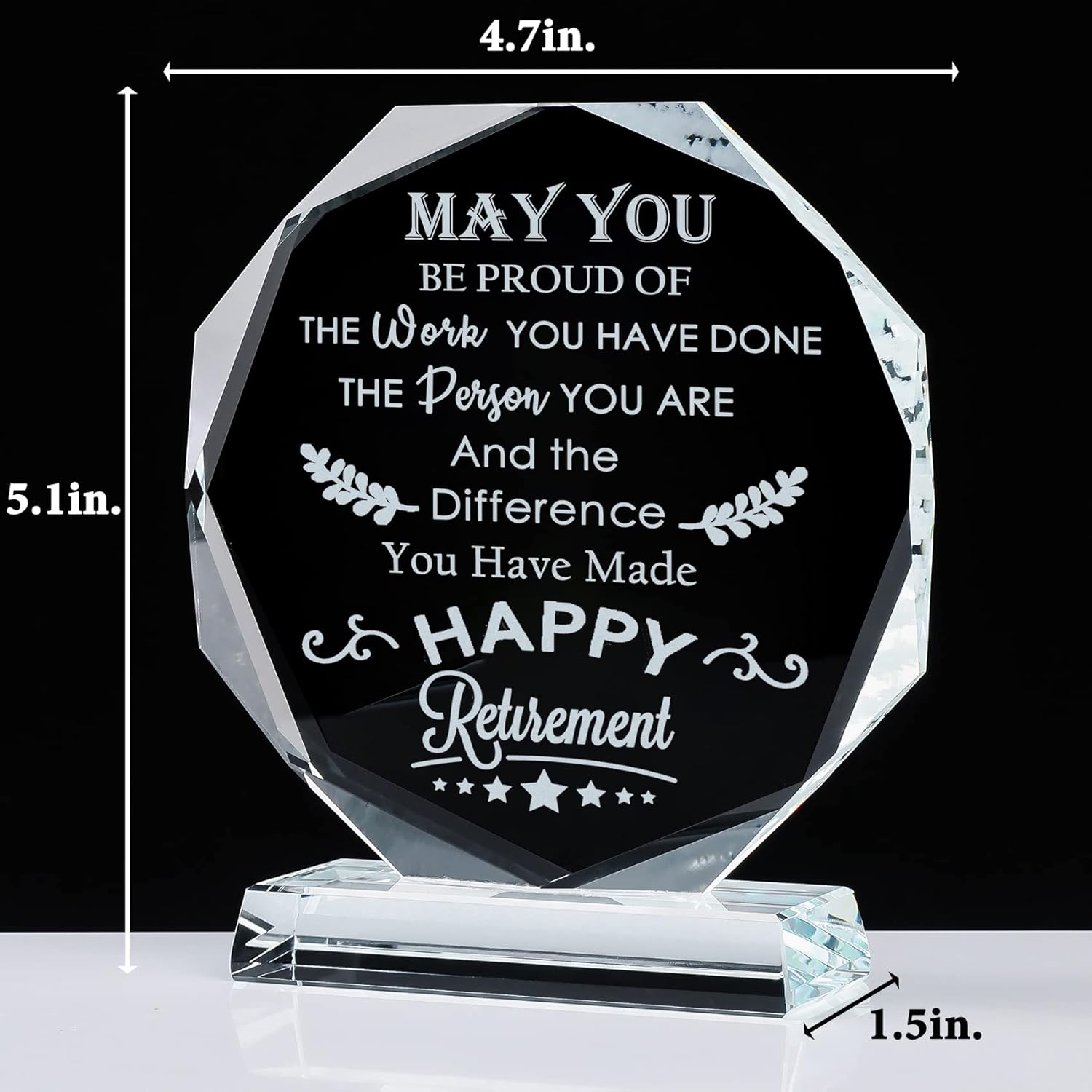 YWHL Retirement Gifts for Men Women 2025 Happy Retirement Gifts Crystal Keepsakes Retired Plaque Gift for Retiree Teacher Police Firefighter Nurse Coworker Doctor Friends - Image 3