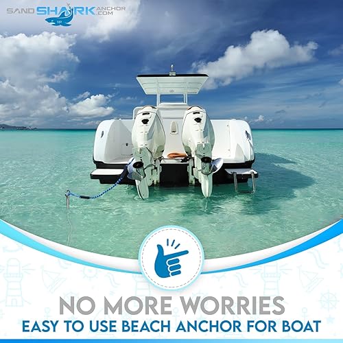 Miniatura 4 de SandShark Anclaje para barco de la serie Lite, poste de anclaje de aguas poco profundas, anclaje de moto acuática, anclaje de kayak, accesorios para