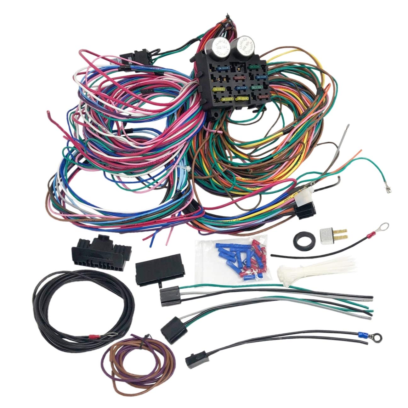 AngyMeck Universal 12 Circuit Wiring Harness Street Hot Rod Wire for Chevrolet Chevy Mopar Ford