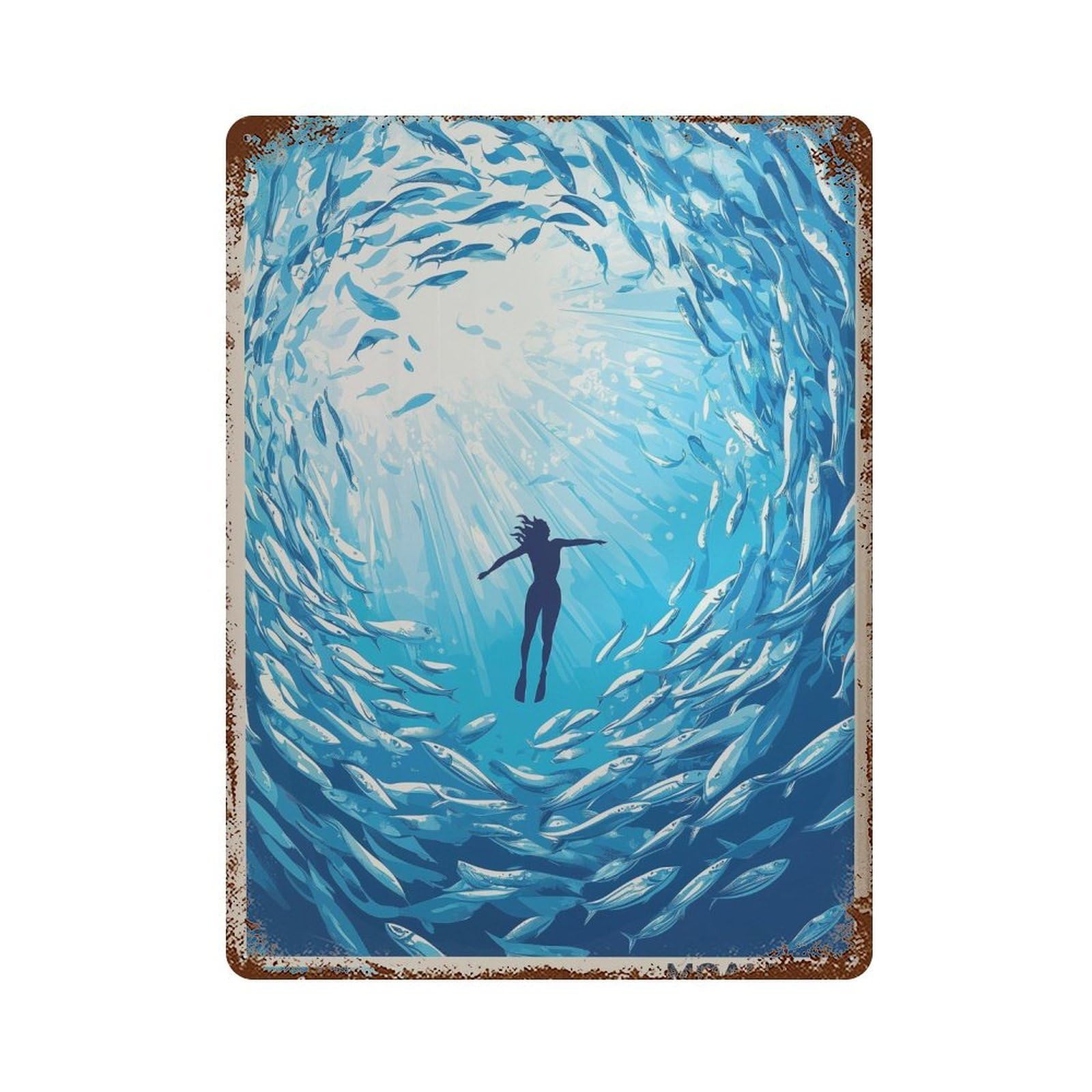 xiaoxiaoshen Moalboal Philippines Travel Sardine Run Wall Decor Art Metal Tin Poster Modern Home Decor Art Home Bar Shop Decorations Vintage Sign 40x30cm
