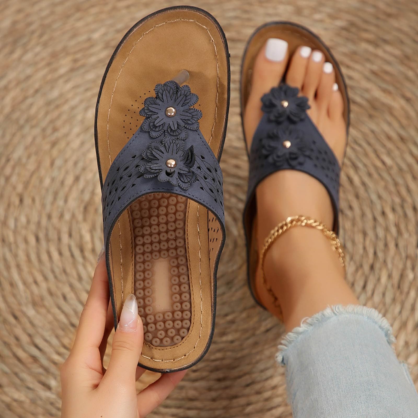 Pantuflas de verano para mujer, cómodas, transpirables, para la playa