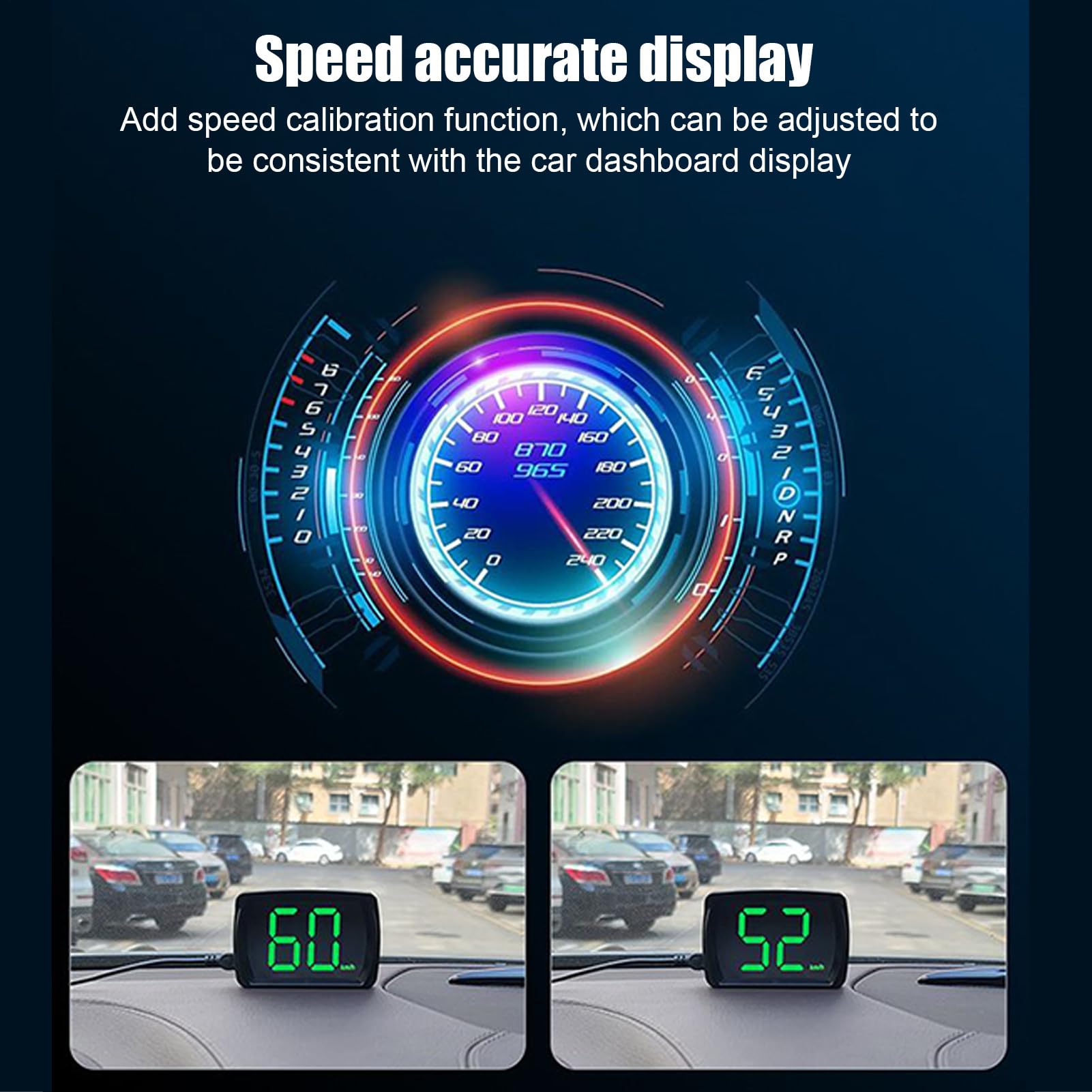 Velocimetro GPS,HUD Indicatore Velocità Km/H | Monitoraggio Velocità in Reale Display Digitale Km/h per Corsa Taxi Camion Golf Cart Veicoli Fuoristrada