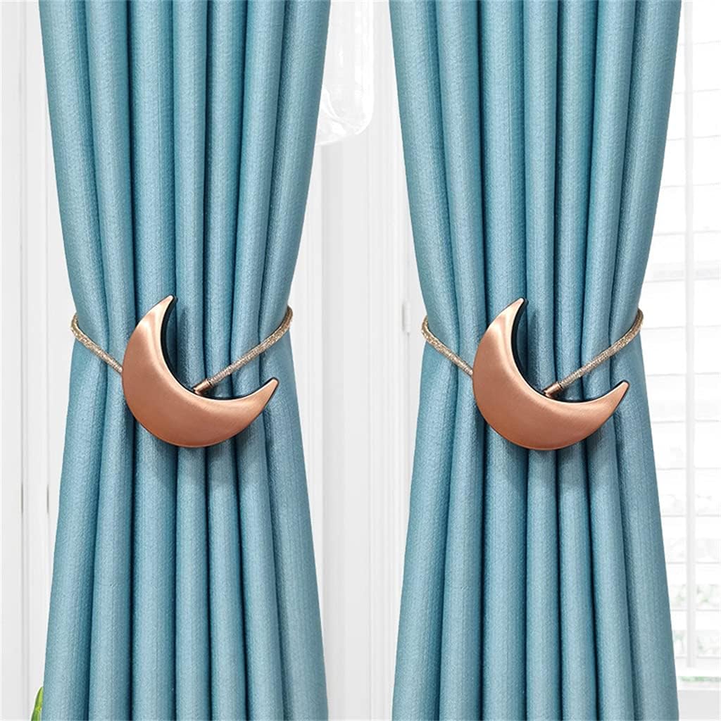 Curtain Magnetic Buckle Tie Rope A Pair of Moon Lanyards Cute Storage Tie Curtain Buckle (A