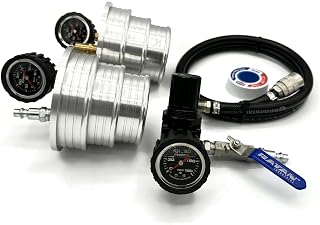 The Original! - Charge Air Cooler CAC Boost Leak Tester (4", 3.5", 3") Solid 6061 Aluminum, Anti-Slip Grooves & Bead - w/Extension Line & 150 PSI Regulator- for Semi-Trucks, Tractors, Machinery