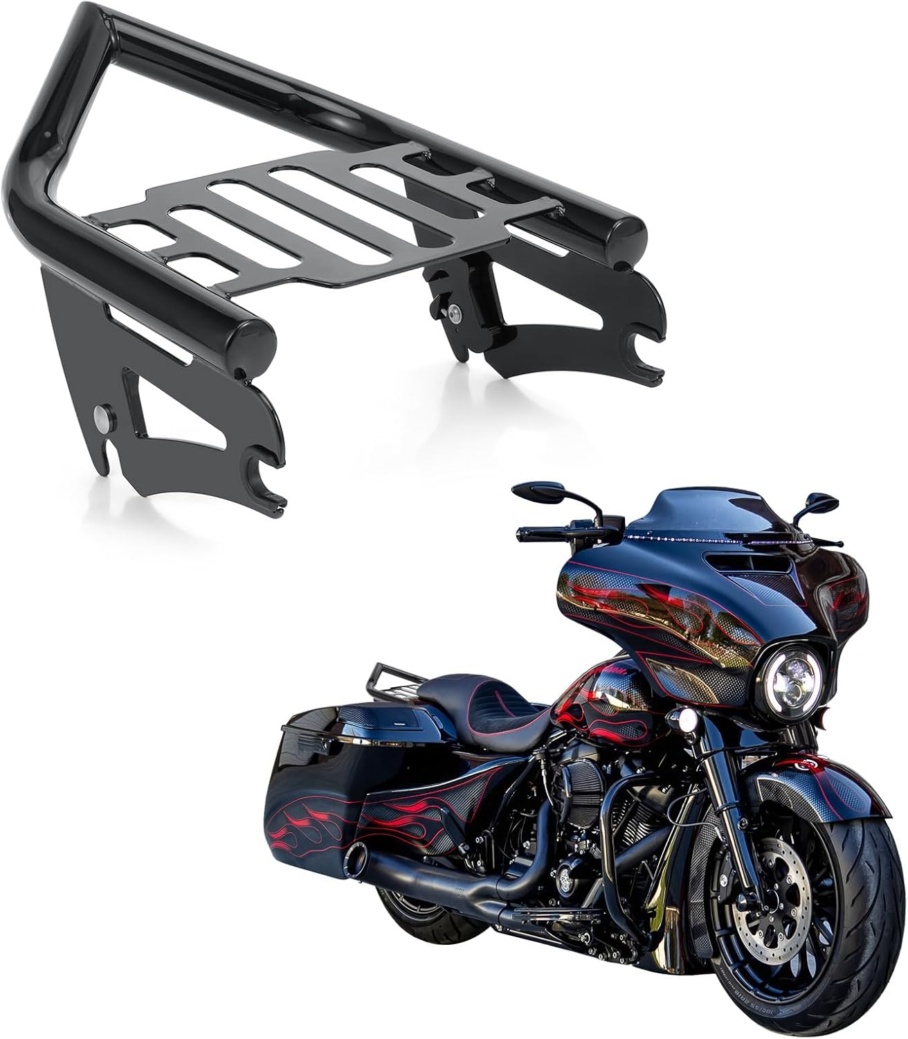 Luggage Rack for Harley Road King Road Glide Street Glide Electra Glide 2009-2024 (Black)
