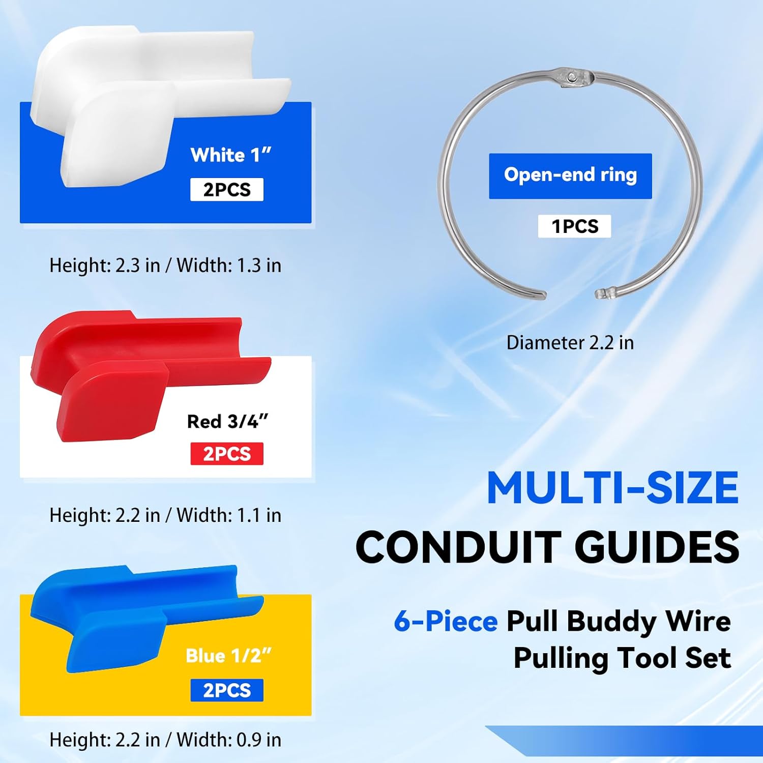 42000 Conduit Wire Pulling Tool - for Rack-A-Tiers Pull Buddy, Multi-Pack Wire Pulling Guides, Electrical Box Cable Pulling Tool, Prevent Wire Damage During Pulls - Image 2