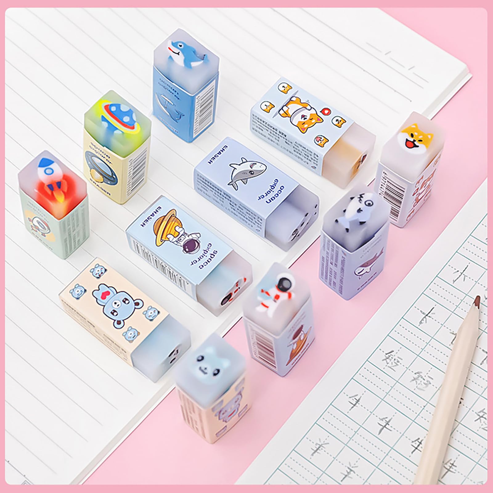 Kawaii Gomme Cancellare 18 Pezzo, Gomme Creative, Regali Studenti, Bomboniere, Premi Compiti