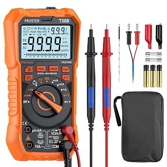 Proster Digital Multimeter 9999 Counts True RMS Auto Range NCV Tester