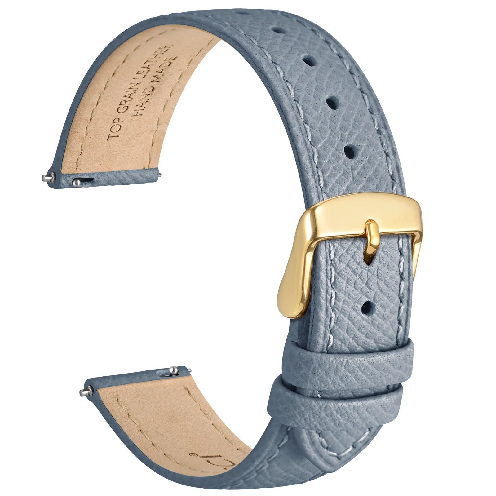 WOCCI Grace Watch Strap, Top Grain Leather, Quick Release Replacement Bands, Stainless Steel Buckle, Band Width 12mm 14mm 16mm 18mm 20mm — view 19