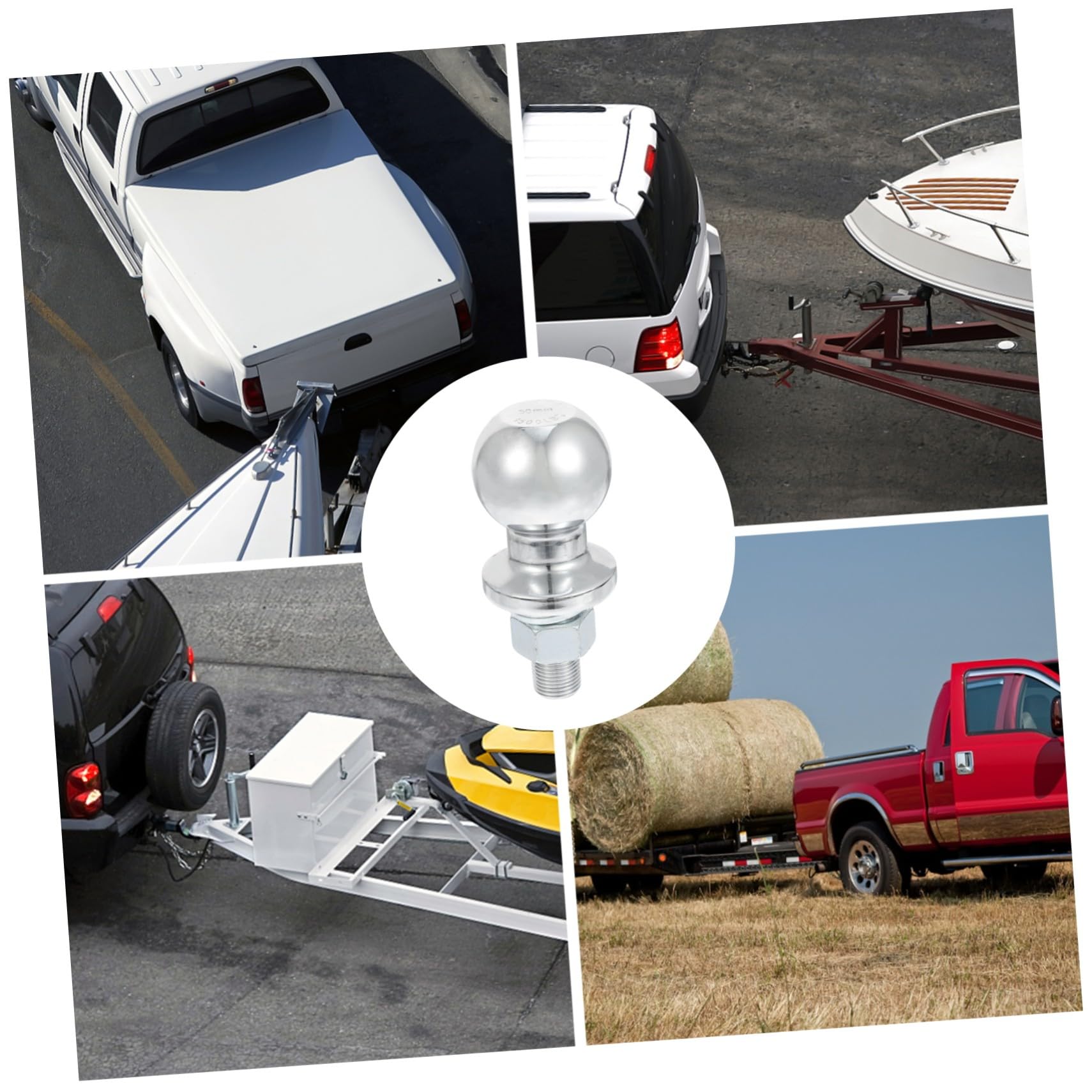HANABASS Sfera per Gancio di Traino da 50mm Cromata Protezione dalla Ruggine e Forza di Trazione Affidabile, Accessorio Trailer per Auto per Festa Estiva e Soccorso Stradale