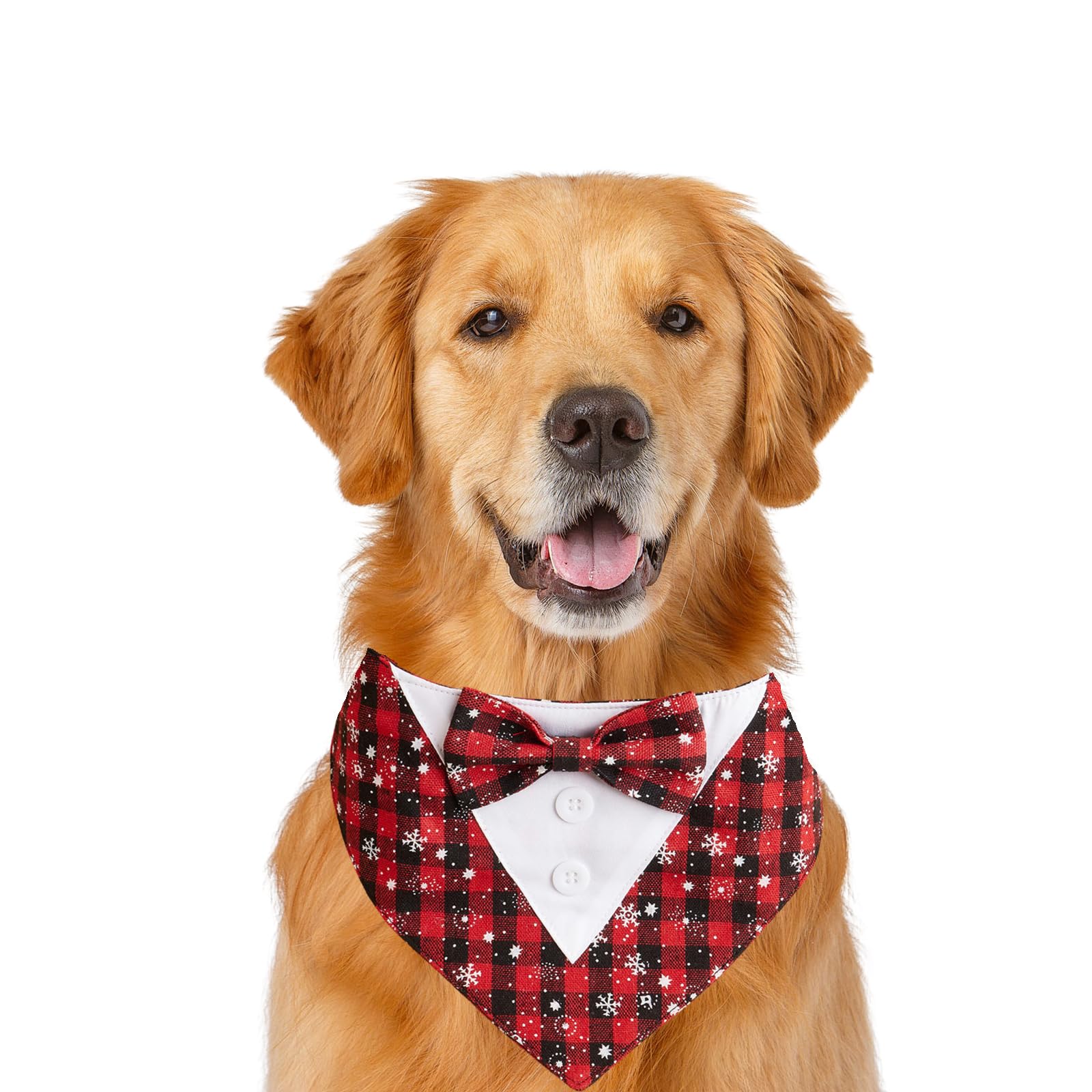 Dog Wedding Bandana,Formal Pet Tuxedo Bow Tie Triangular Scarf Adjustable Dog Birthday Party Bib Valentines Bowtie Scarf_XS(Christmas Snowflake 2)
