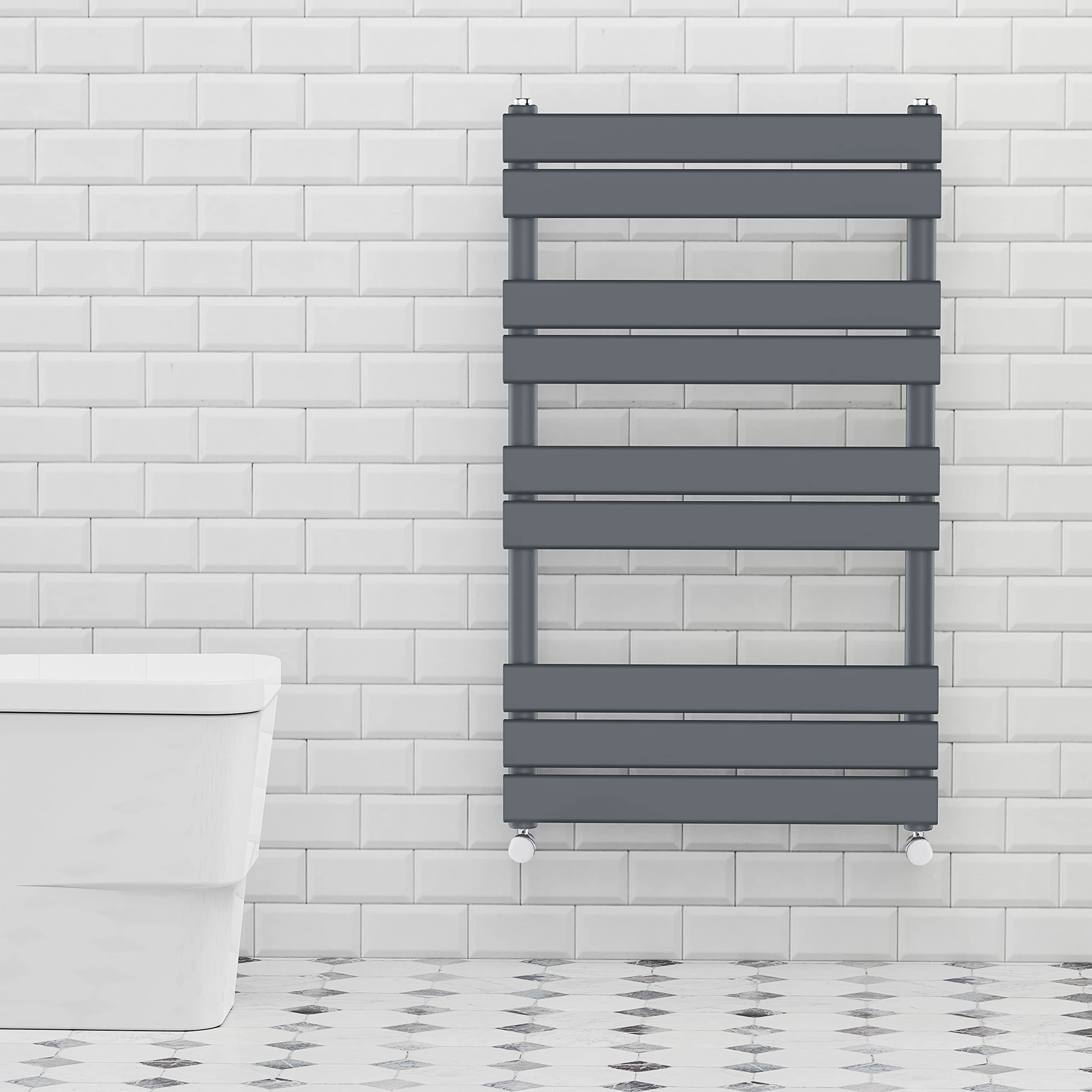 Warmehaus Anthracite 1000x600mm Flat Panel Heated Towel Rail 68mm